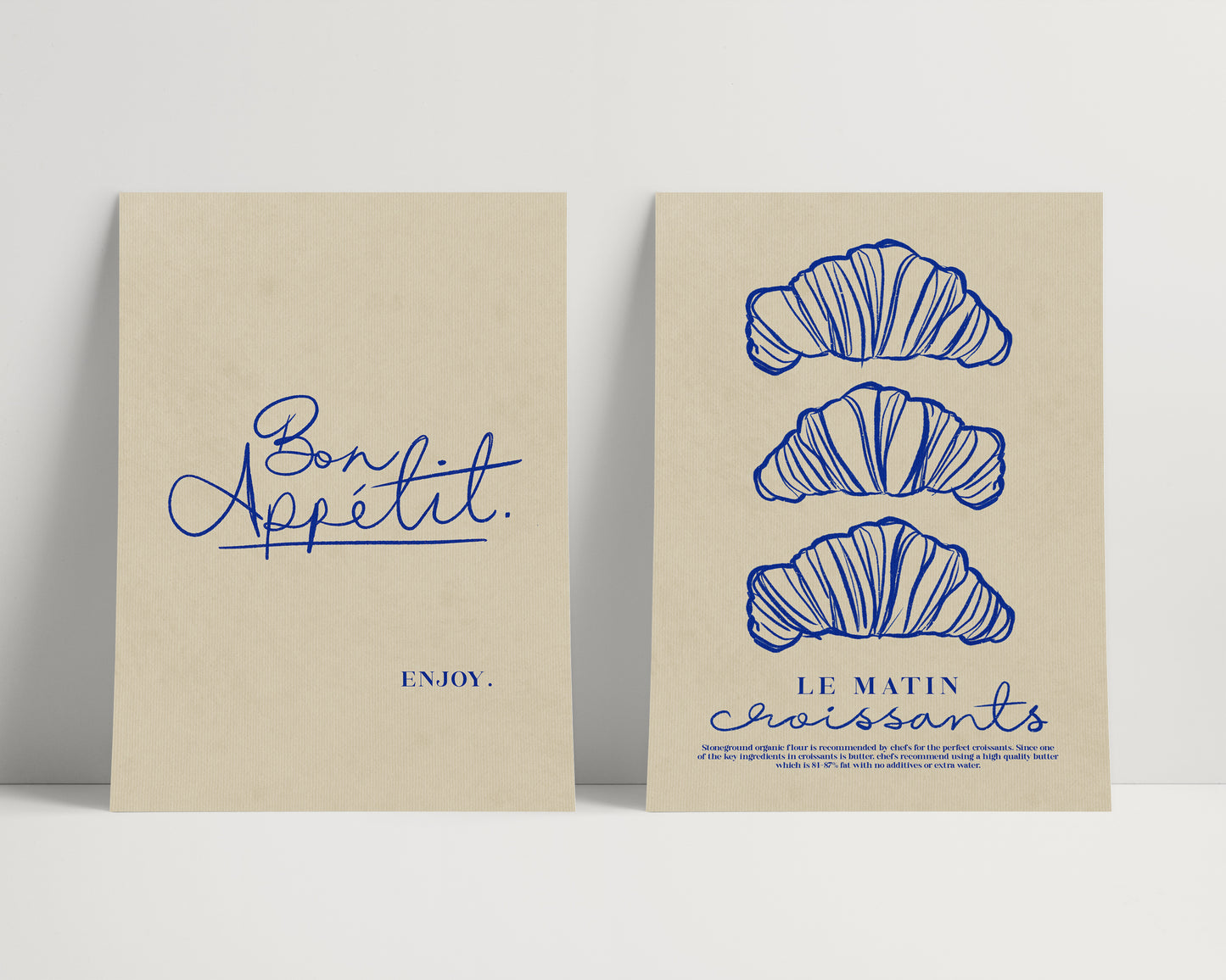 Bon Appetit | Croissant | Set of 2 Prints | UNFRAMED