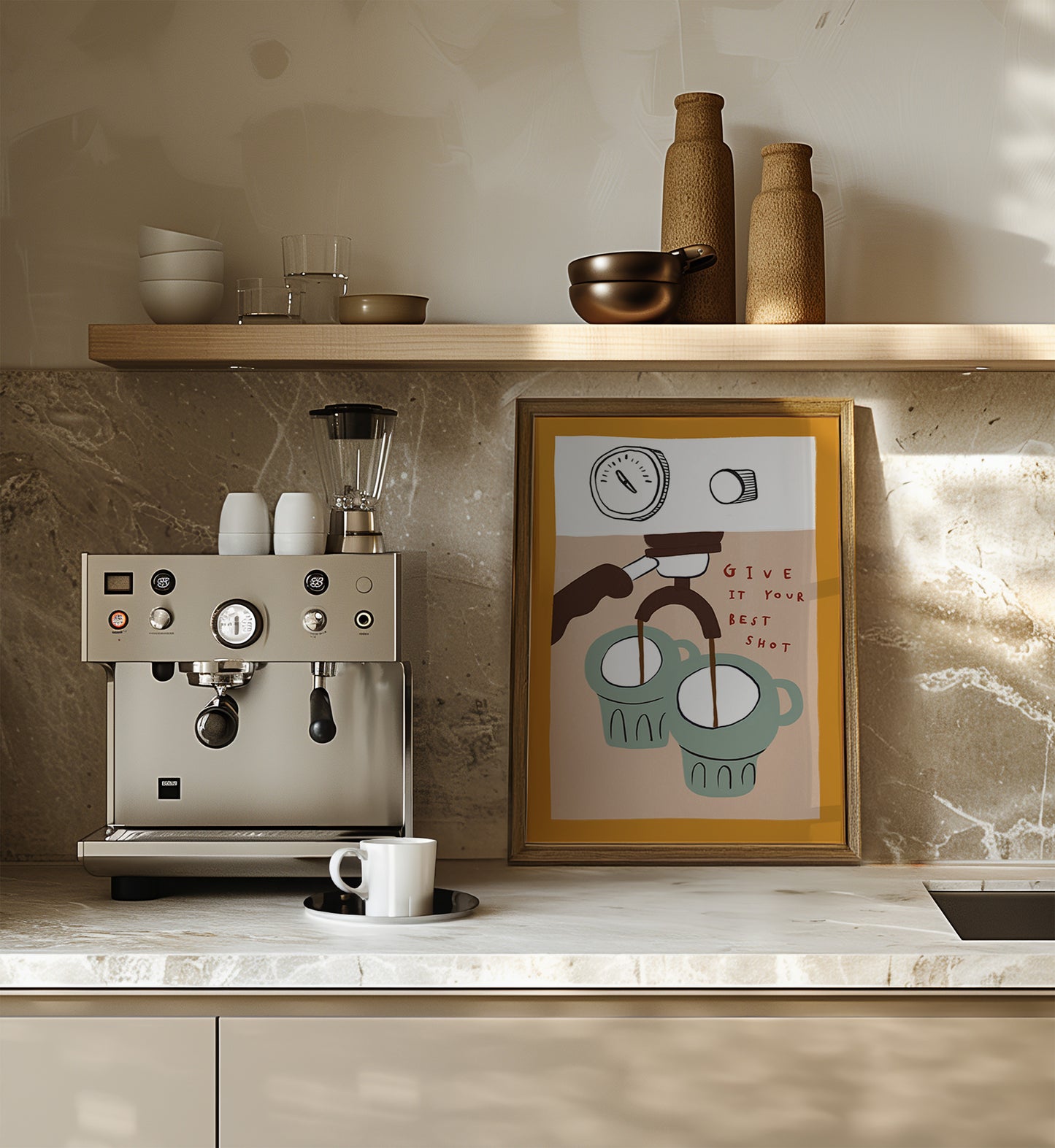 Give it Your Best Shot | Espresso Print | UNFRAMED