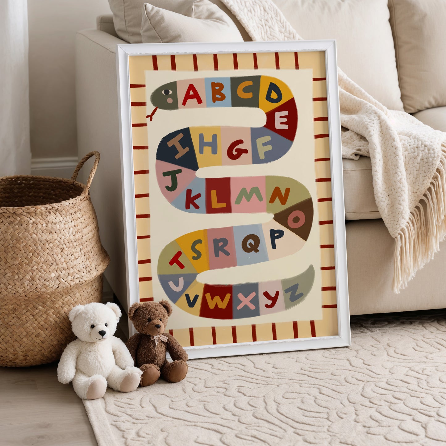 Alphabet Snake | ABC Print | UNFRAMED