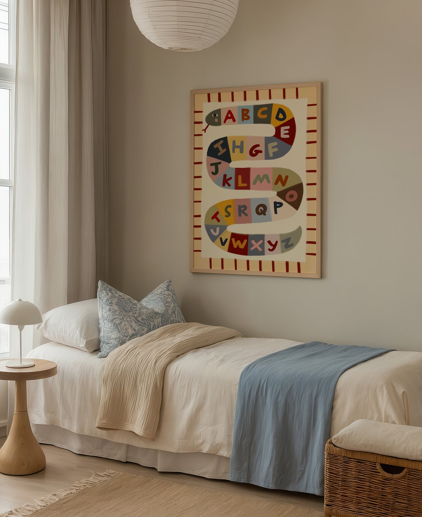 Alphabet Snake | ABC Print | UNFRAMED