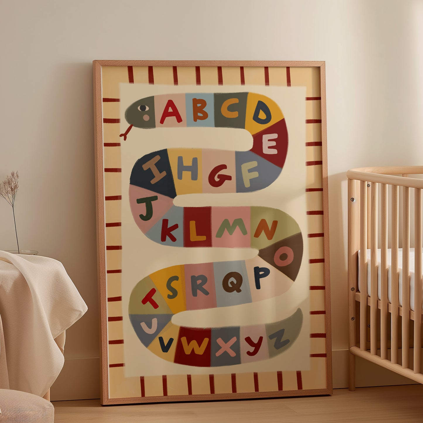 Alphabet Snake | ABC Print | UNFRAMED