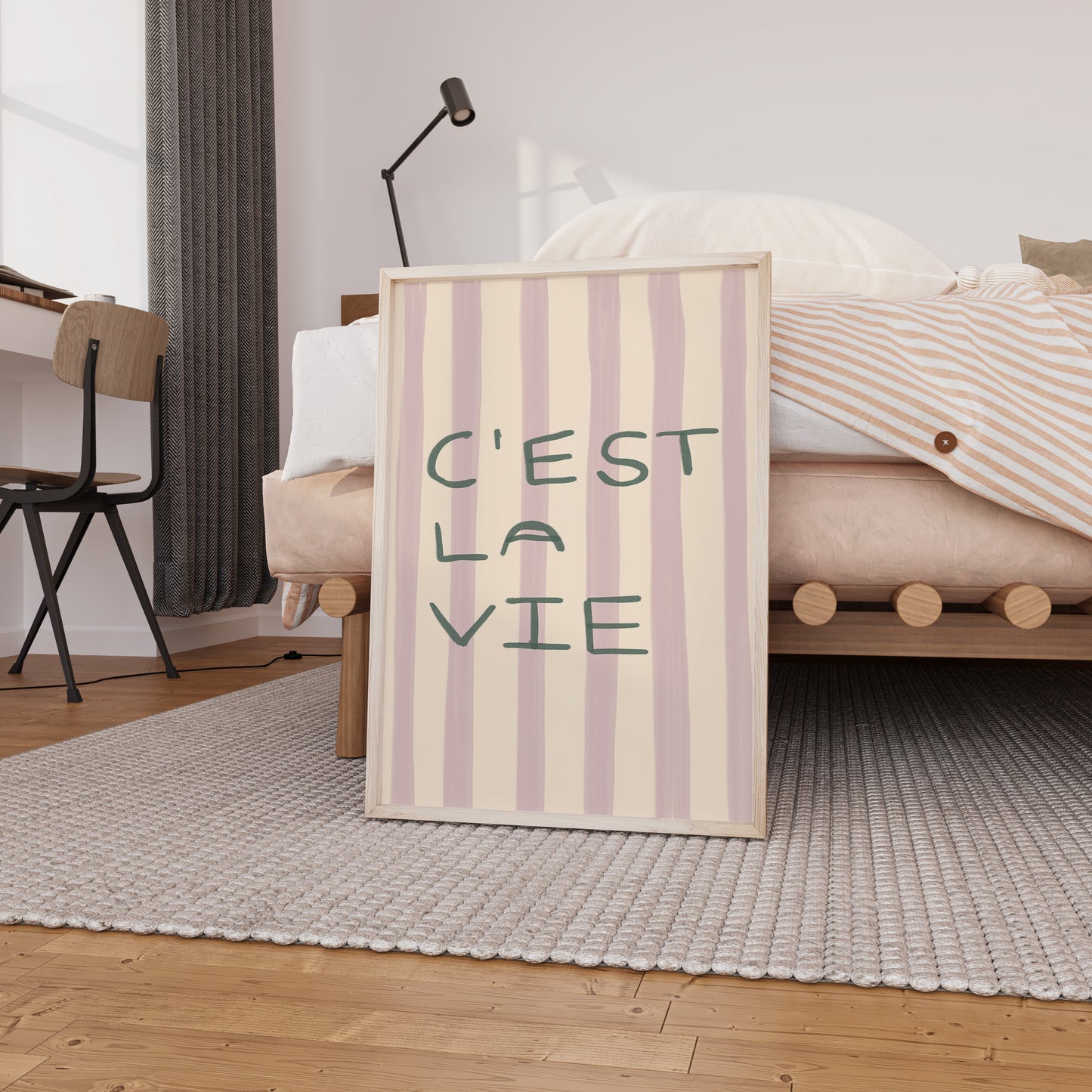 C'Est La Vie | Stripe Print | UNFRAMED