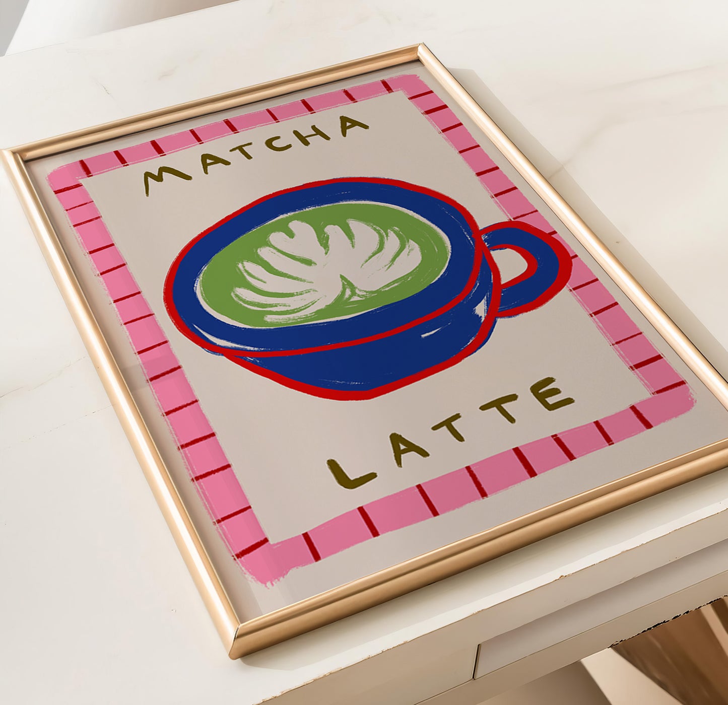 Matcha Latte Cup | Coffee Print | UNFRAMED