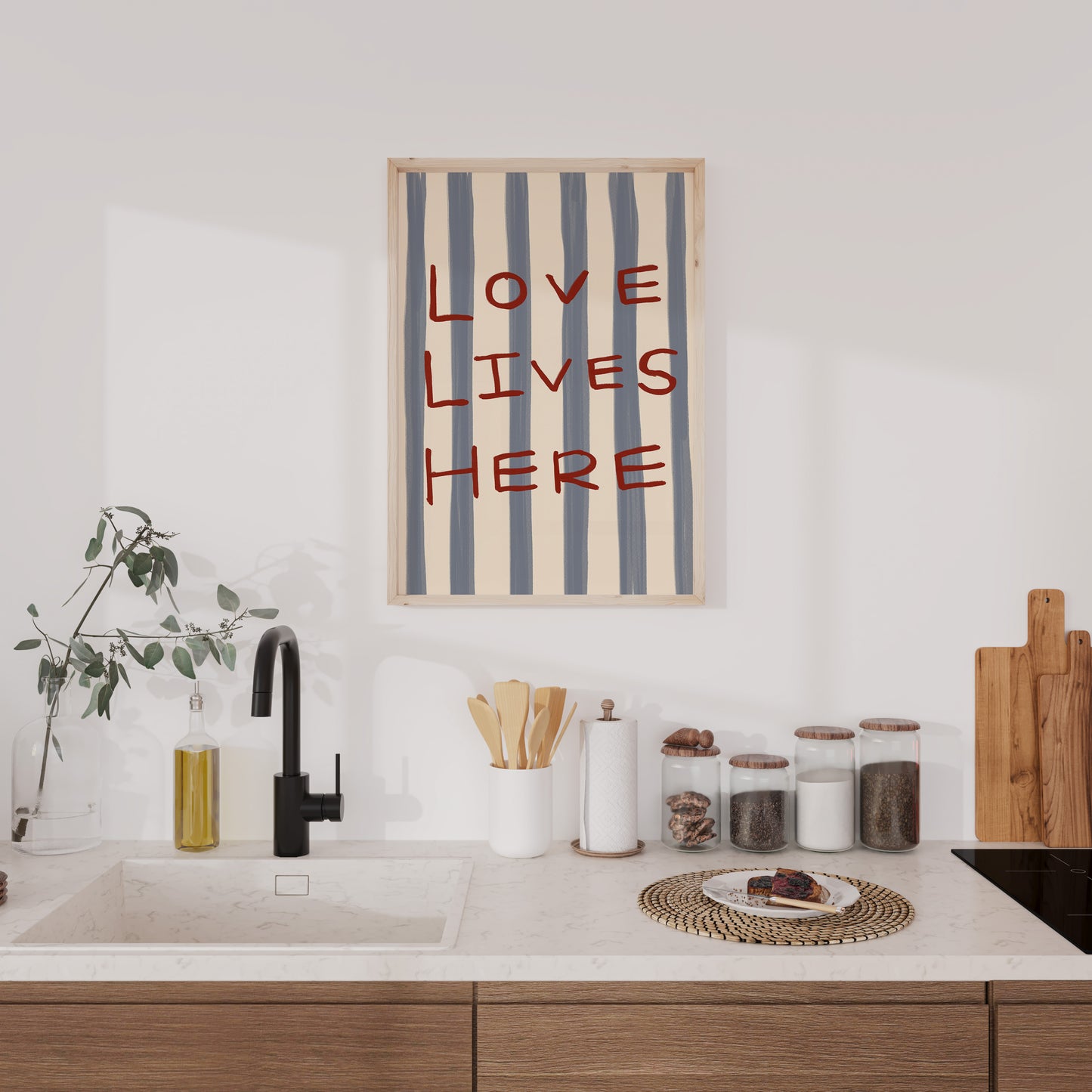 Love Lives Here | Typography Print | UNFRAMED