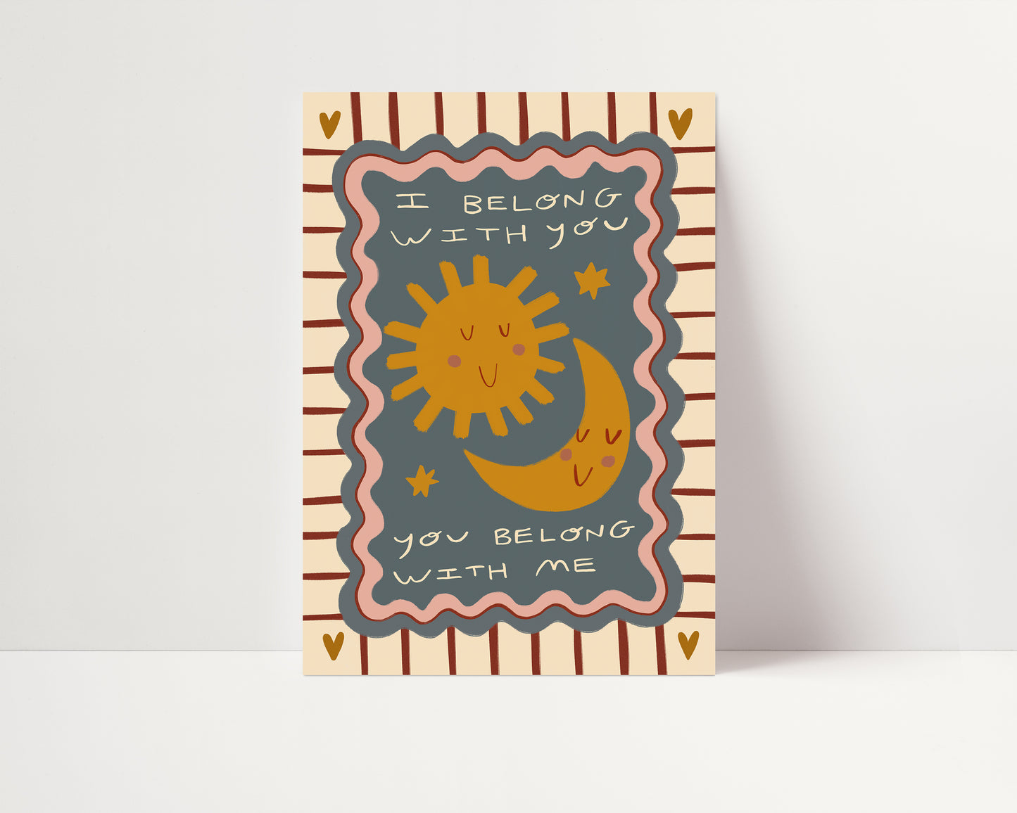 I Belong With You | Sun and Moon Print | UNFRAMED