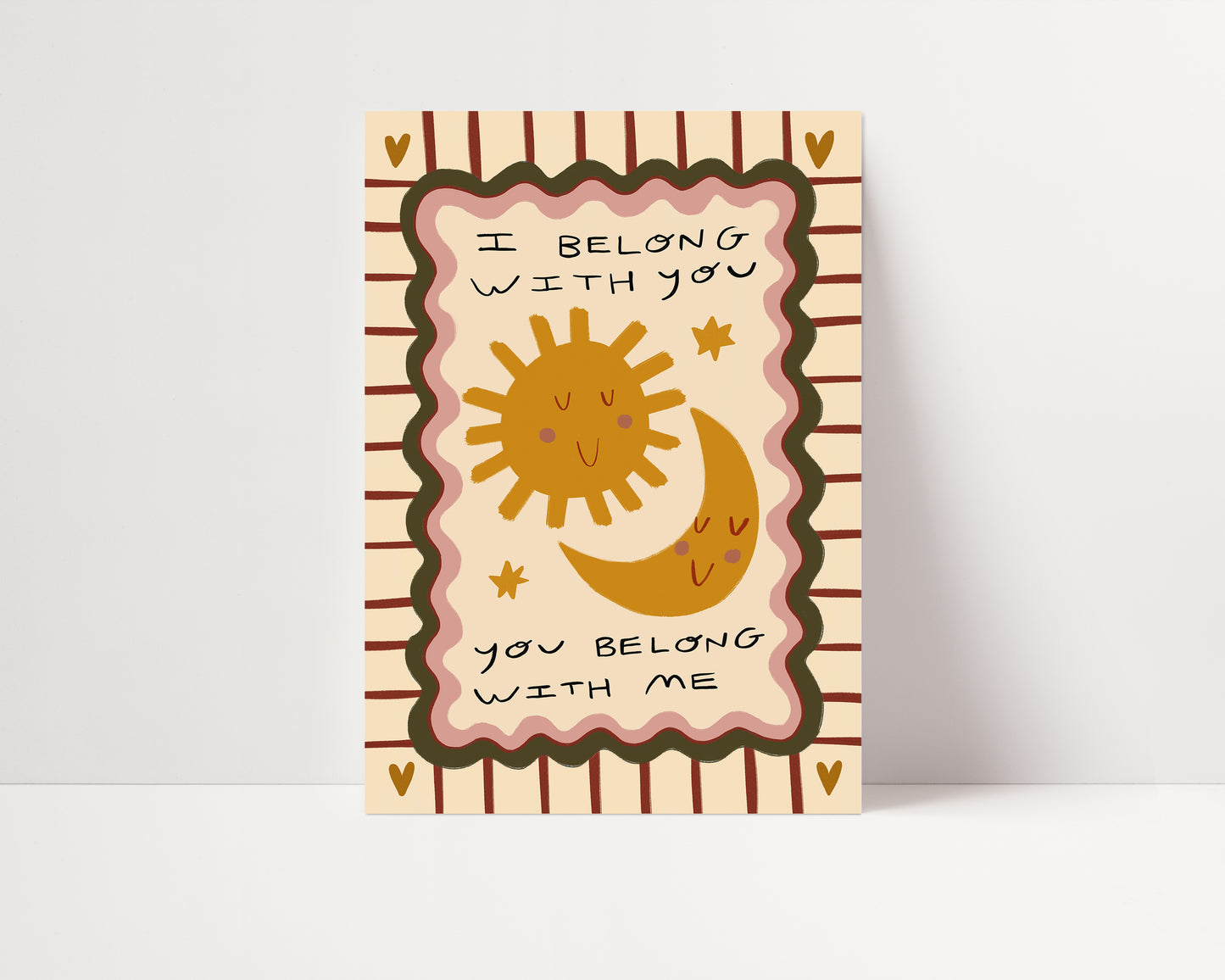 I Belong With You | Sun and Moon Print | UNFRAMED