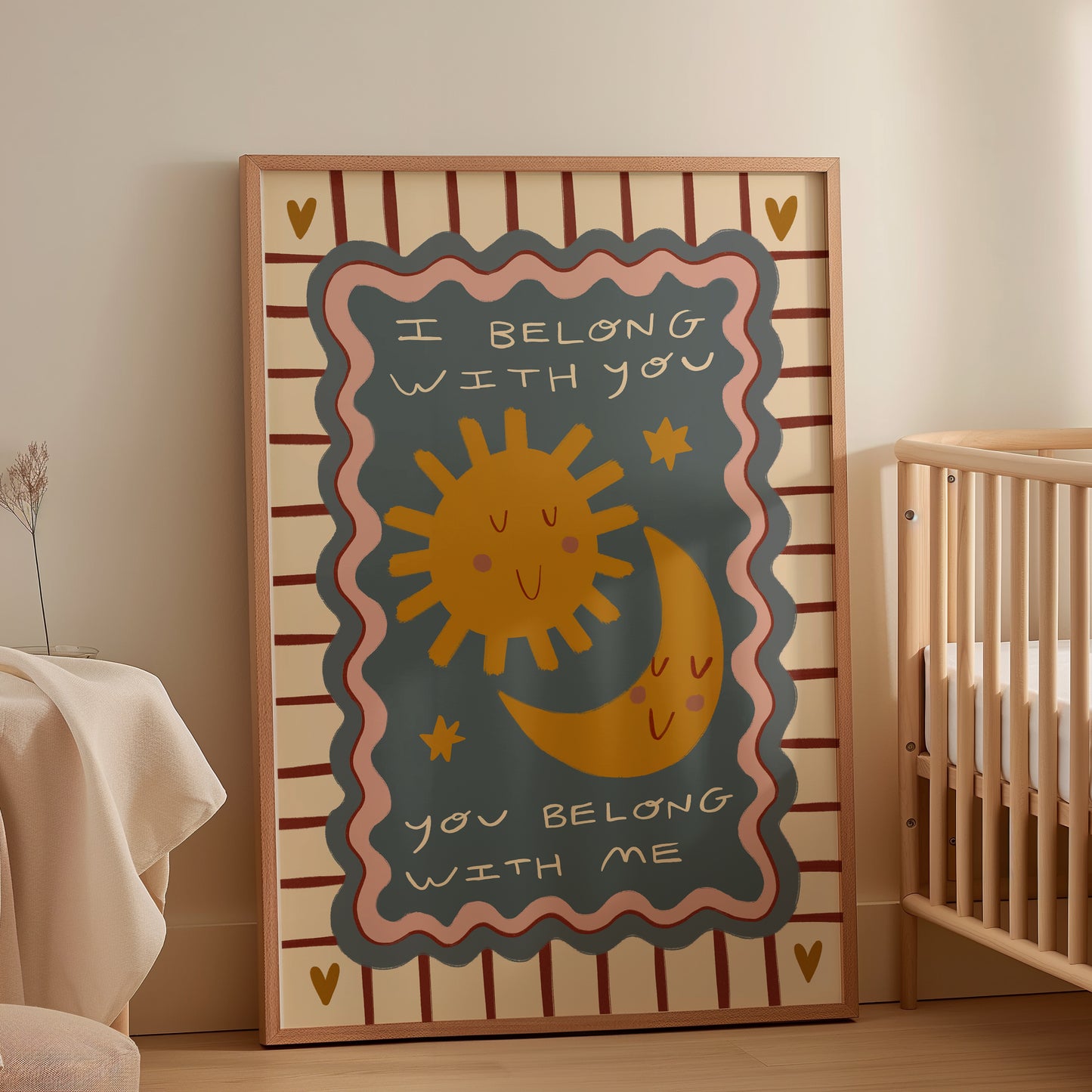 I Belong With You | Sun and Moon Print | UNFRAMED