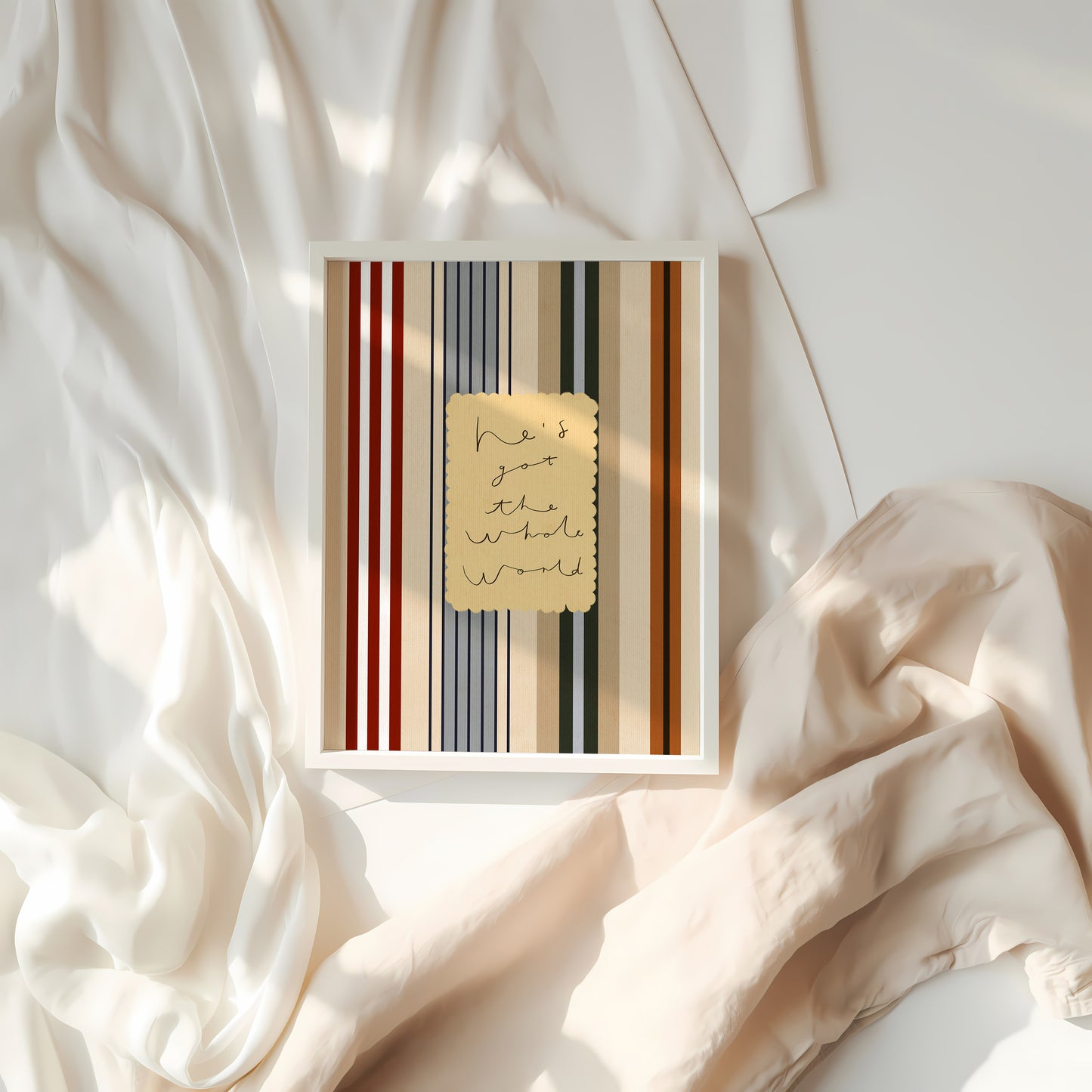 He's Got The Whole World | Nursery Print | UNFRAMED