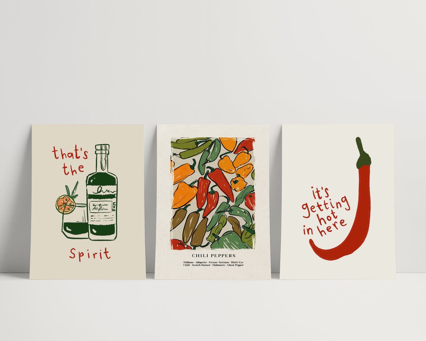 Chili Peppers | Set of 3 | UNFRAMED