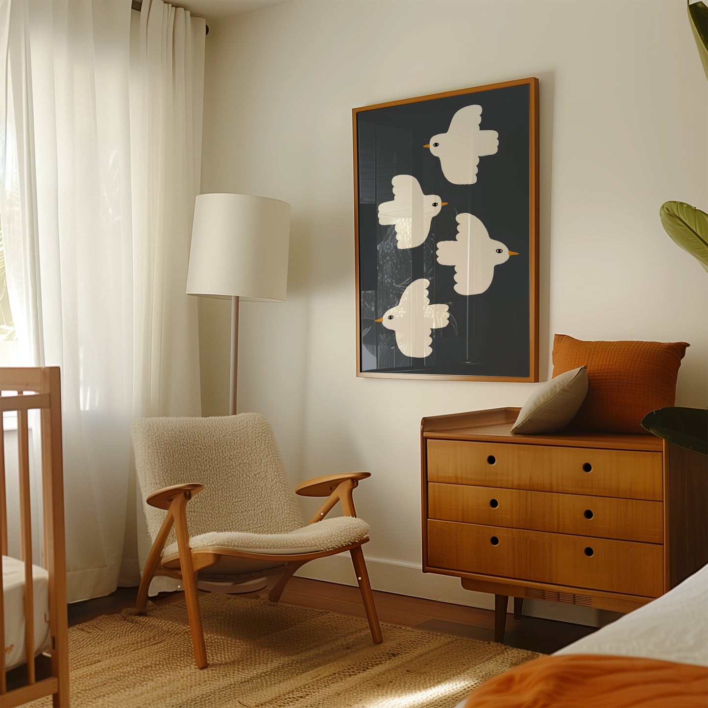 Flying Doves | Nursery Print | UNFRAMED