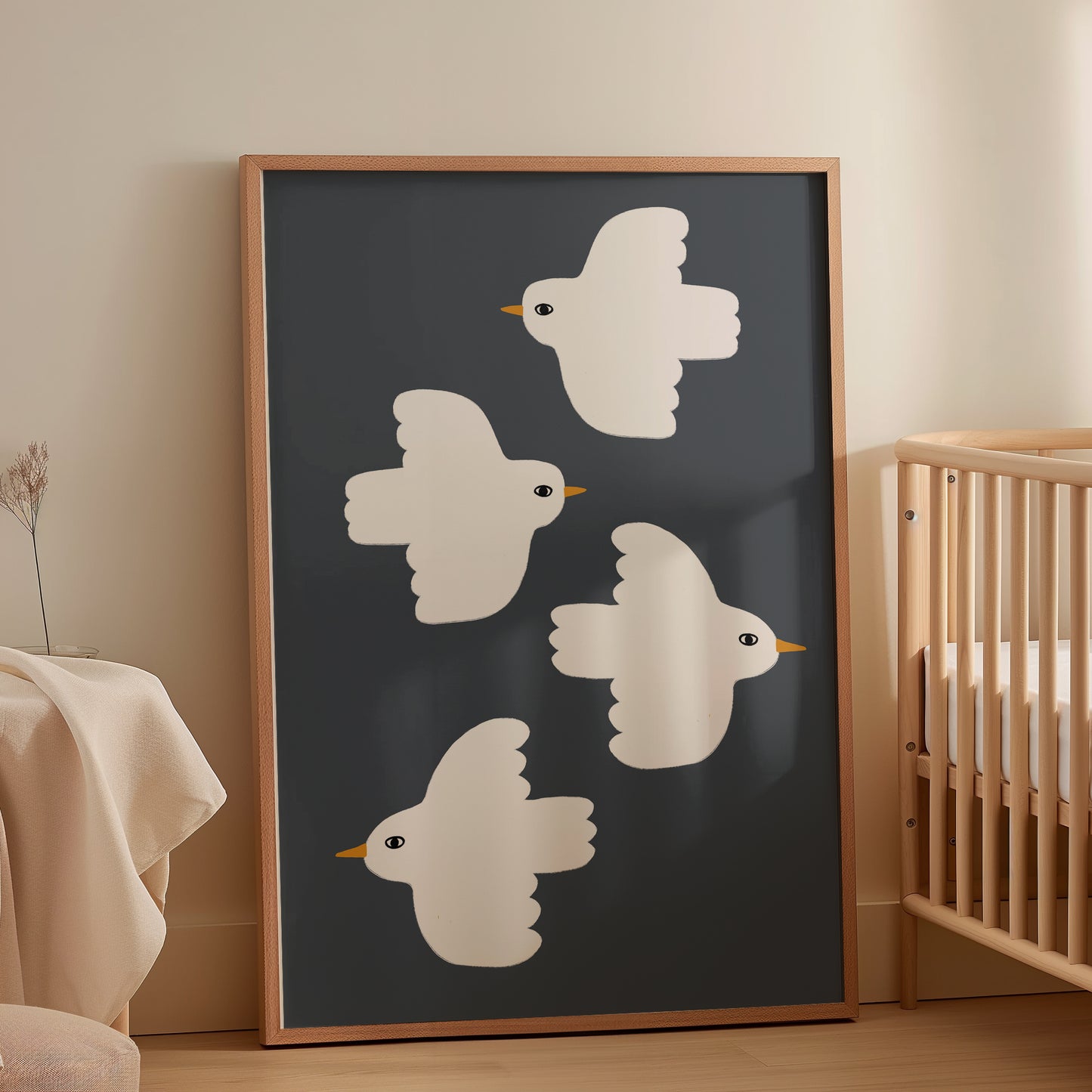Flying Doves | Nursery Print | UNFRAMED