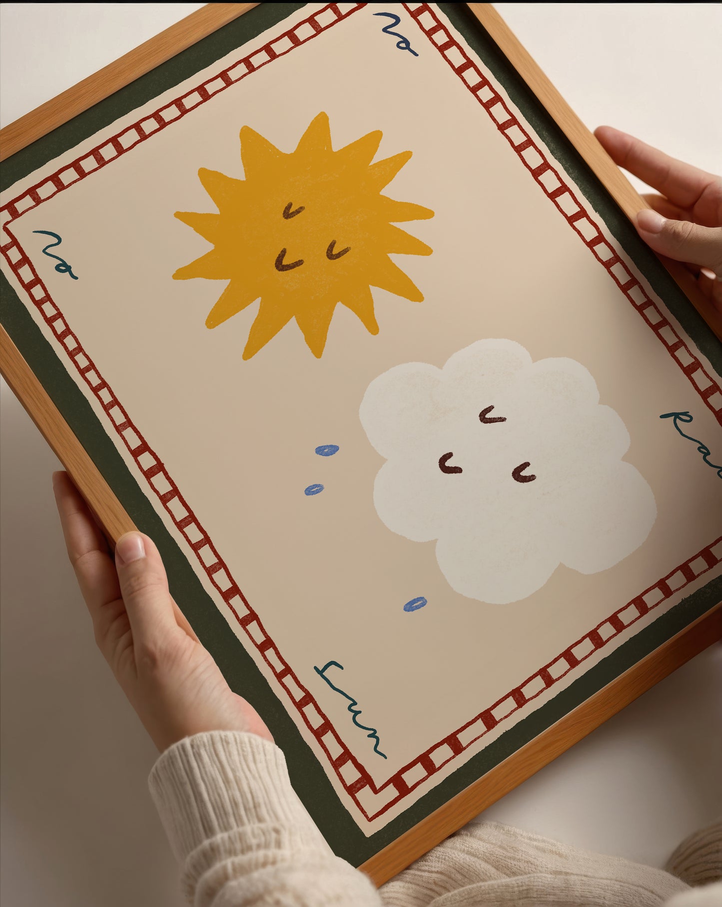 No Rain No Sun | Horizontal Nursery Print | UNFRAMED