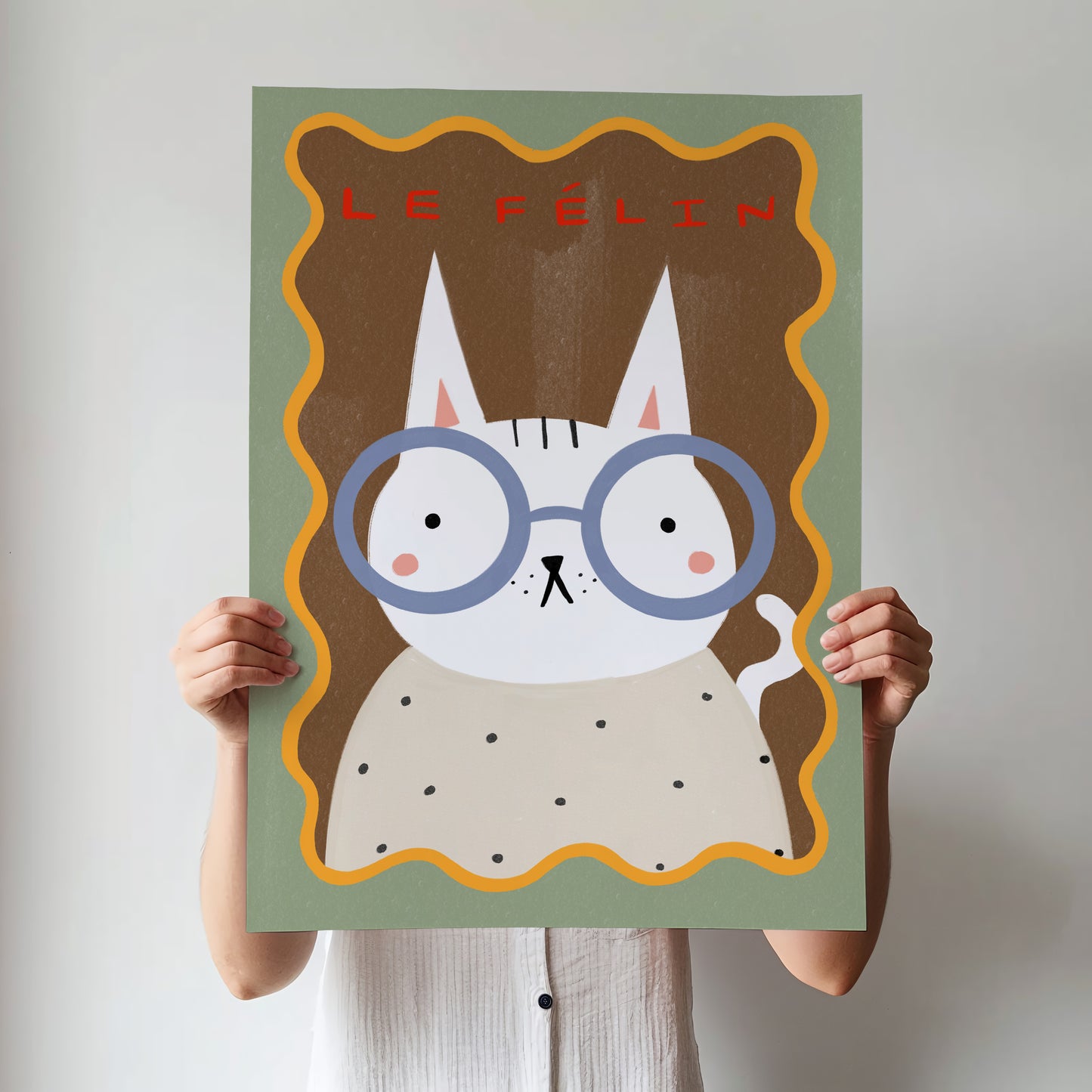 Le Félin | Cat Illustration Print | UNFRAMED
