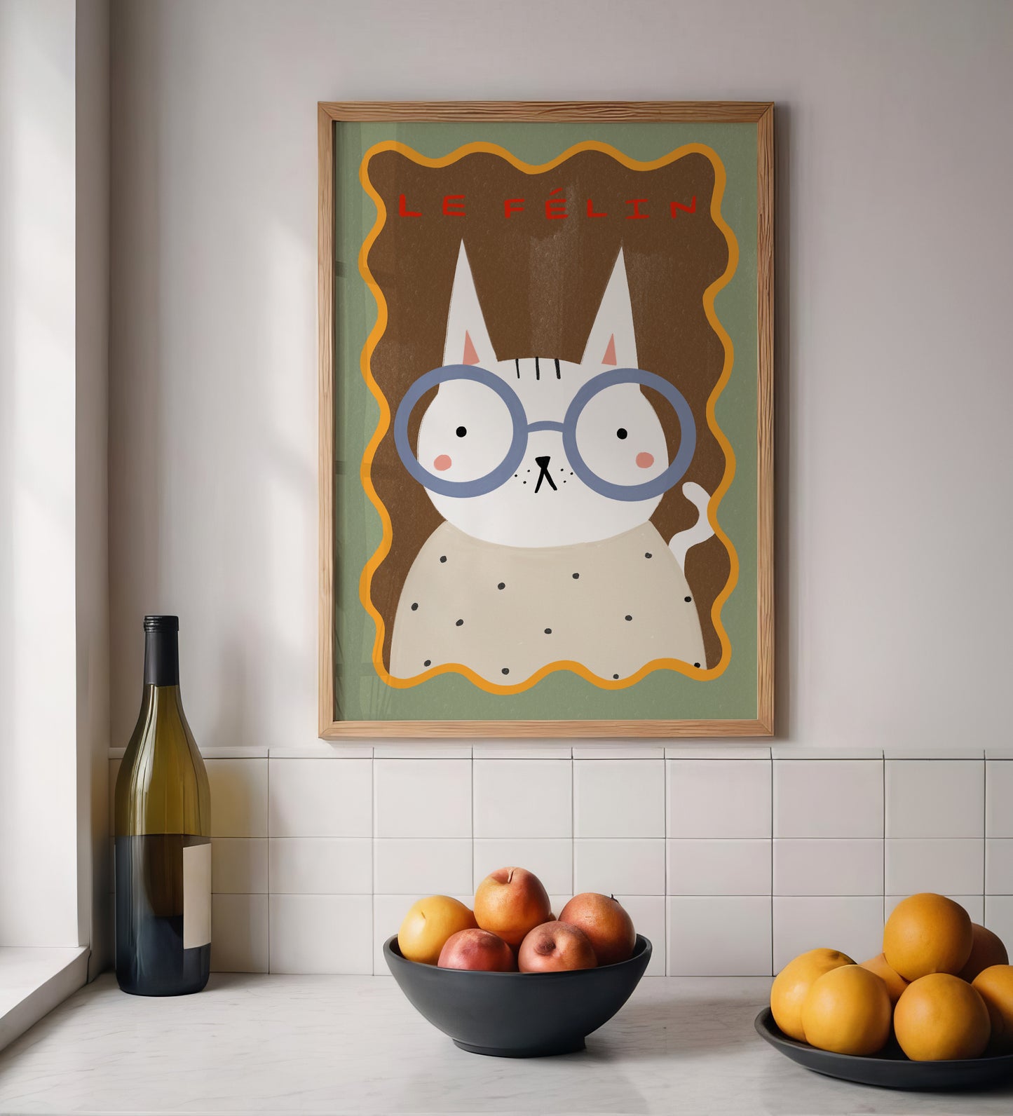 Le Félin | Cat Illustration Print | UNFRAMED
