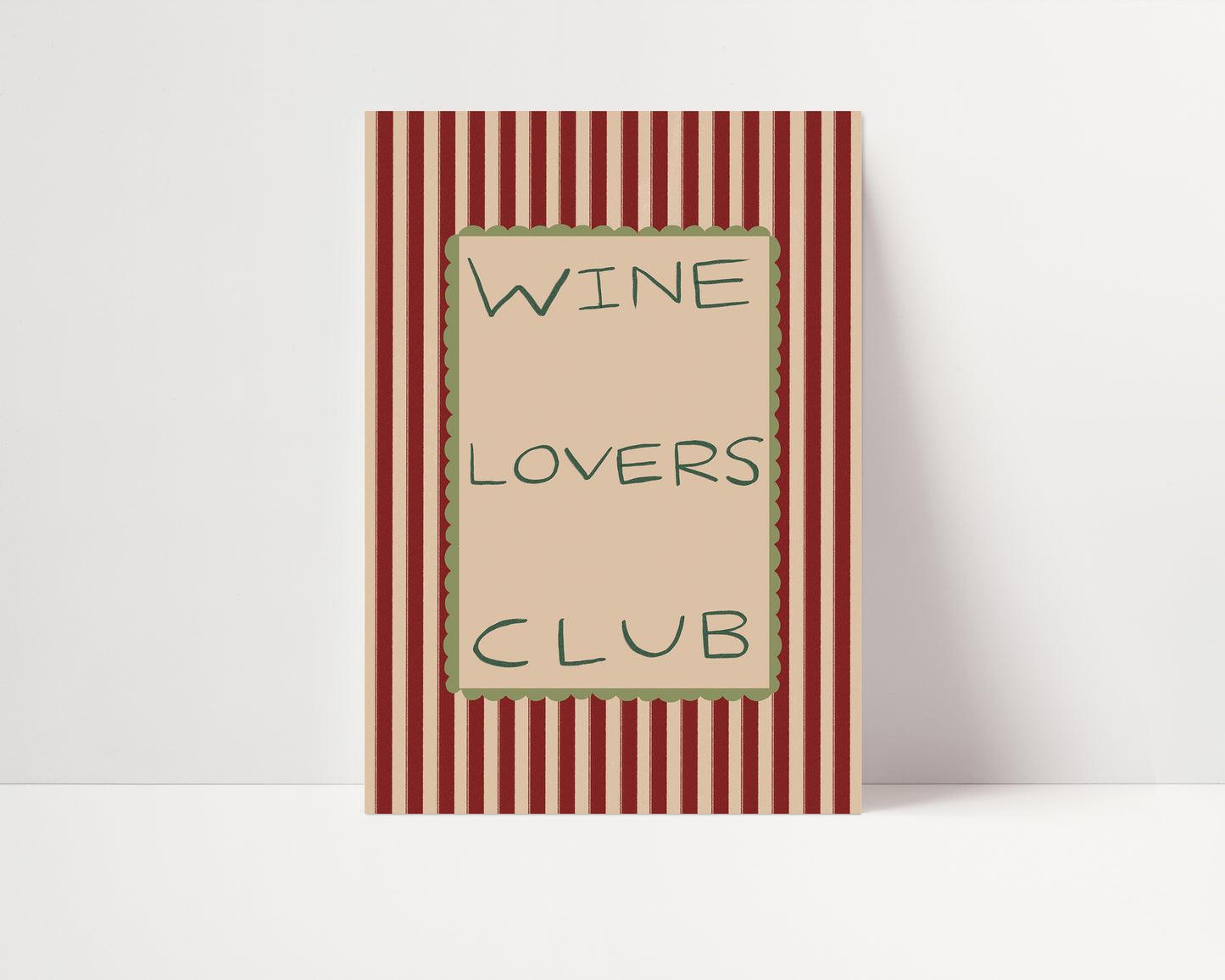 Wine Lovers Club | Stripes Print | UNFRAMED