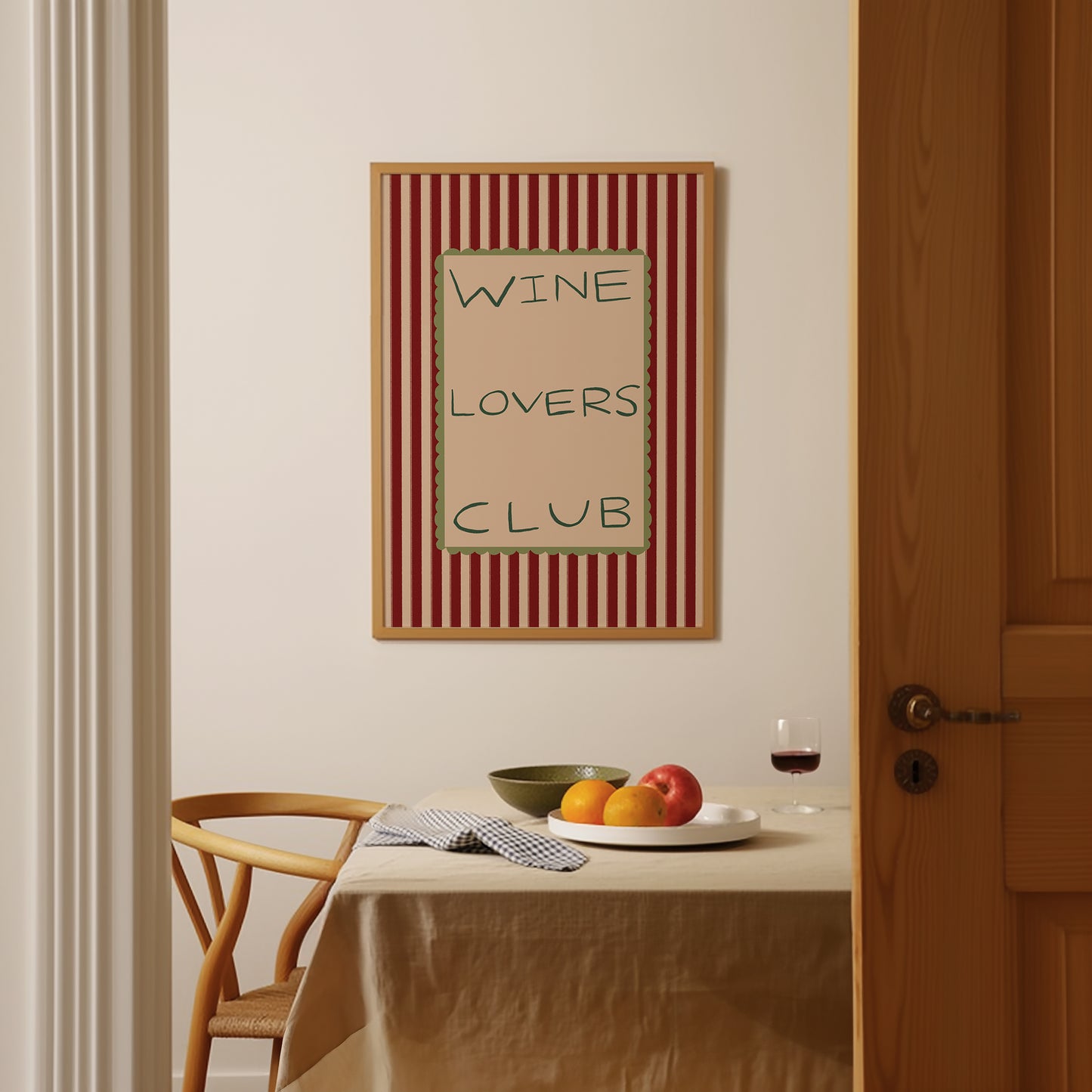 Wine Lovers Club | Stripes Print | UNFRAMED