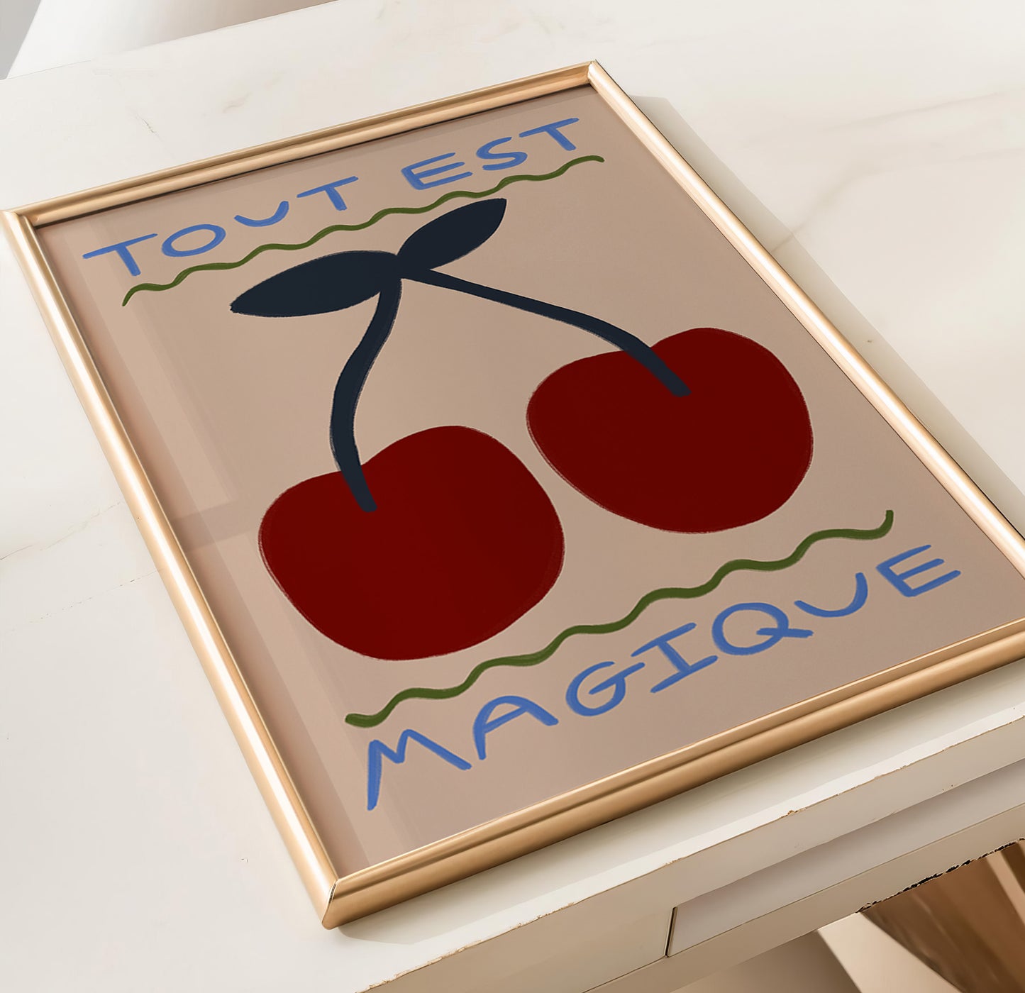 Tout Est Magique | Cherry Print | UNFRAMED