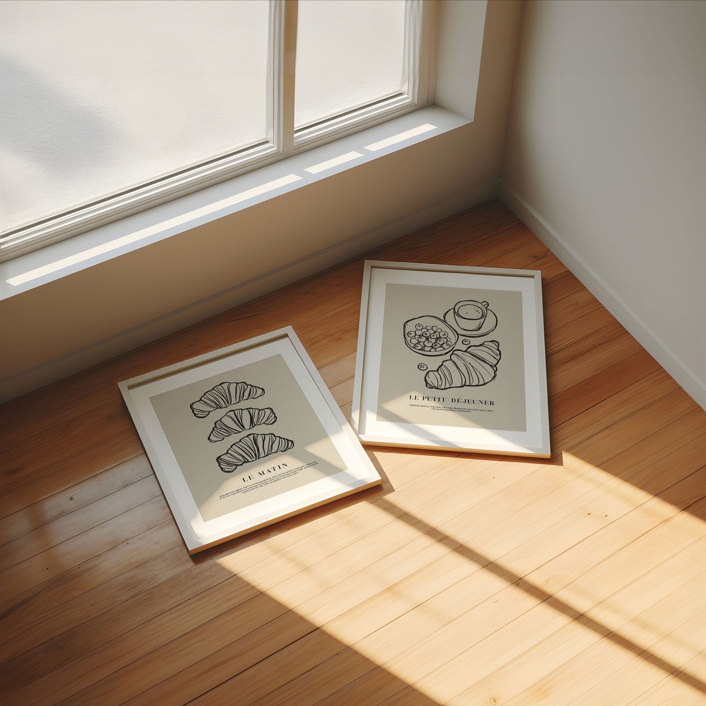 Croissants and Coffee | Set of 2 Prints | UNFRAMED