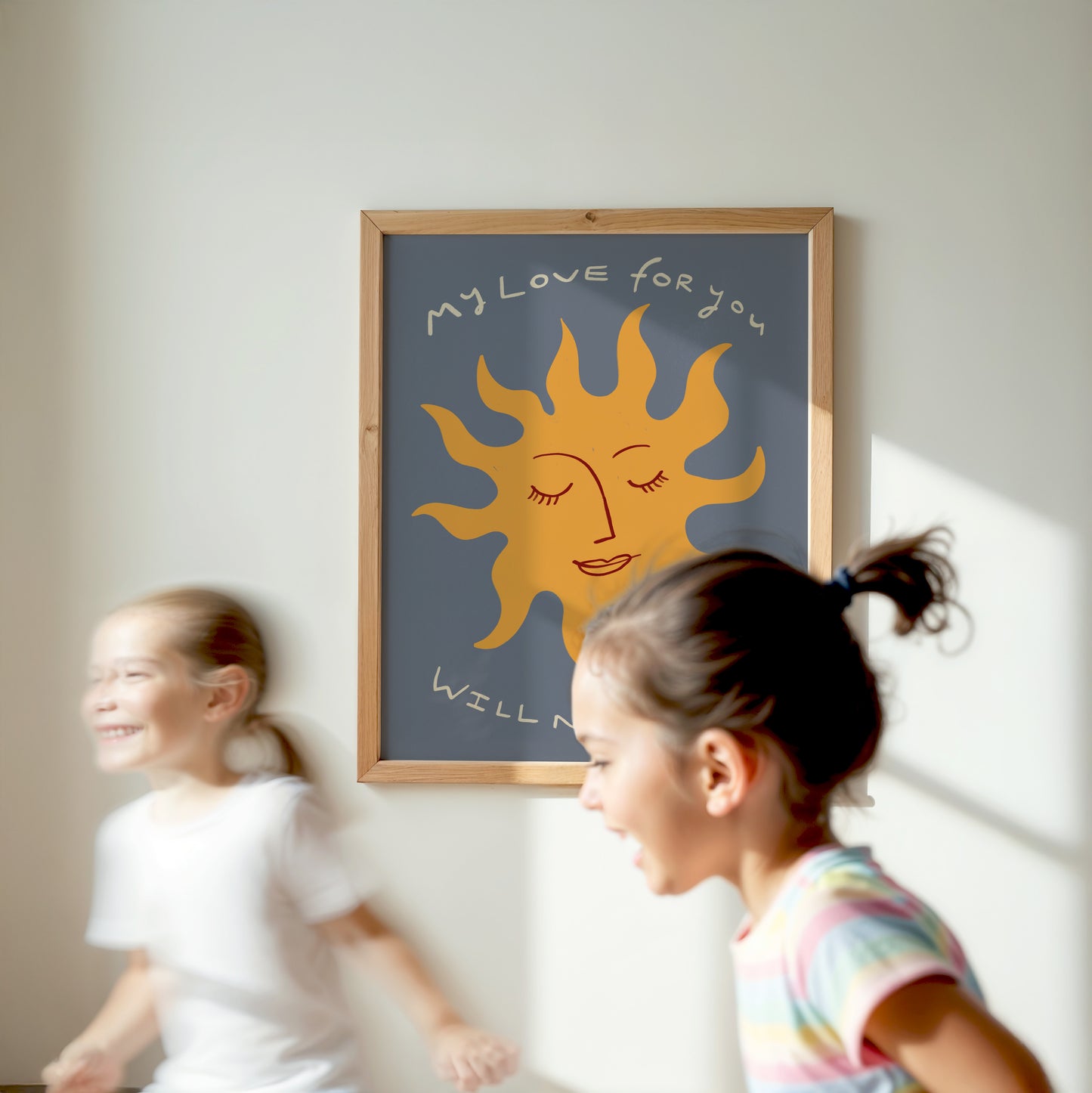My Love Never Sets | Nursery Print | UNFRAMED