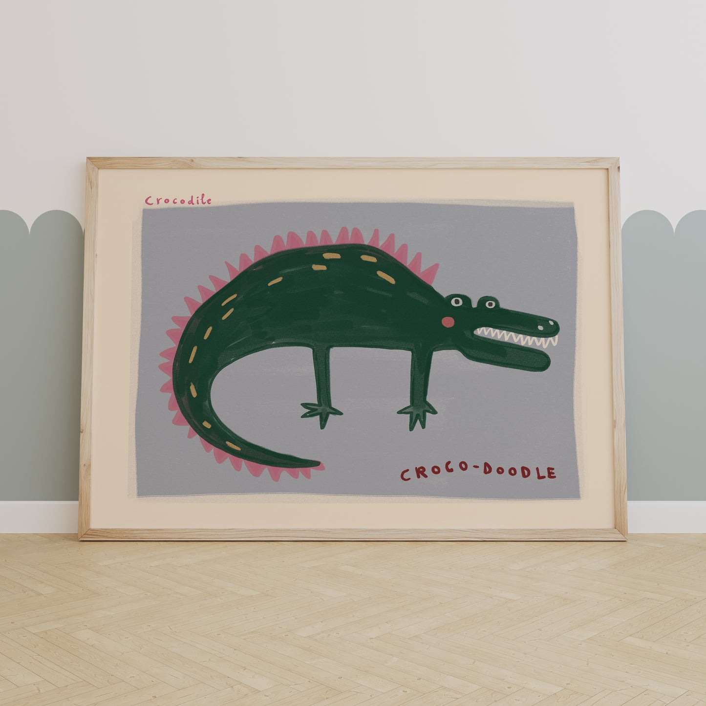 Croco-doodle | Nursery Crocodile Print | UNFRAMED