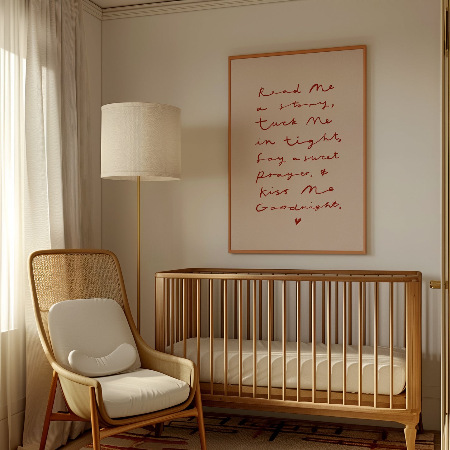 Kiss Me Good Night | Handwritten Nursery Print | UNFRAMED