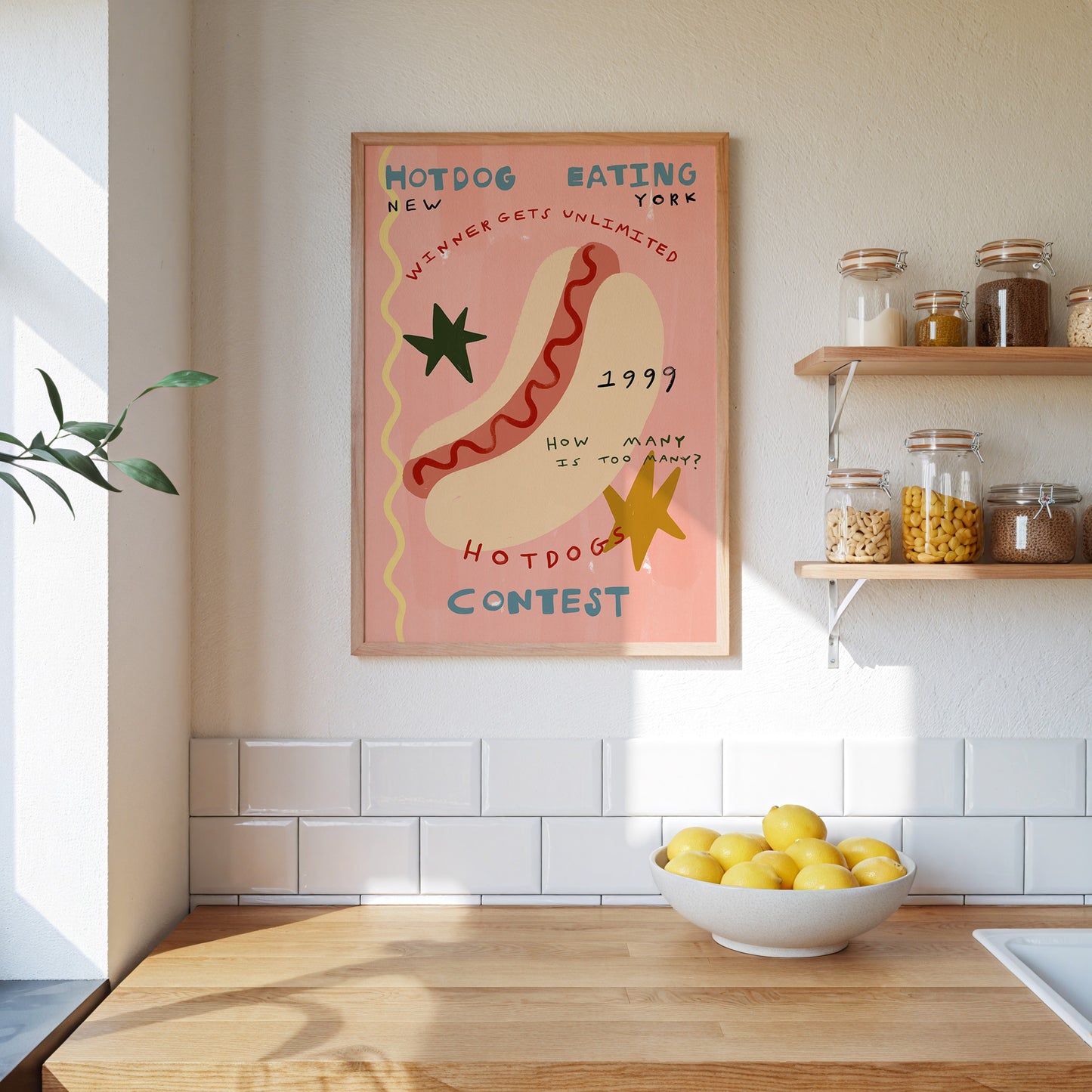 Hotdog Eating Contest | Foodie Print | UNFRAMED