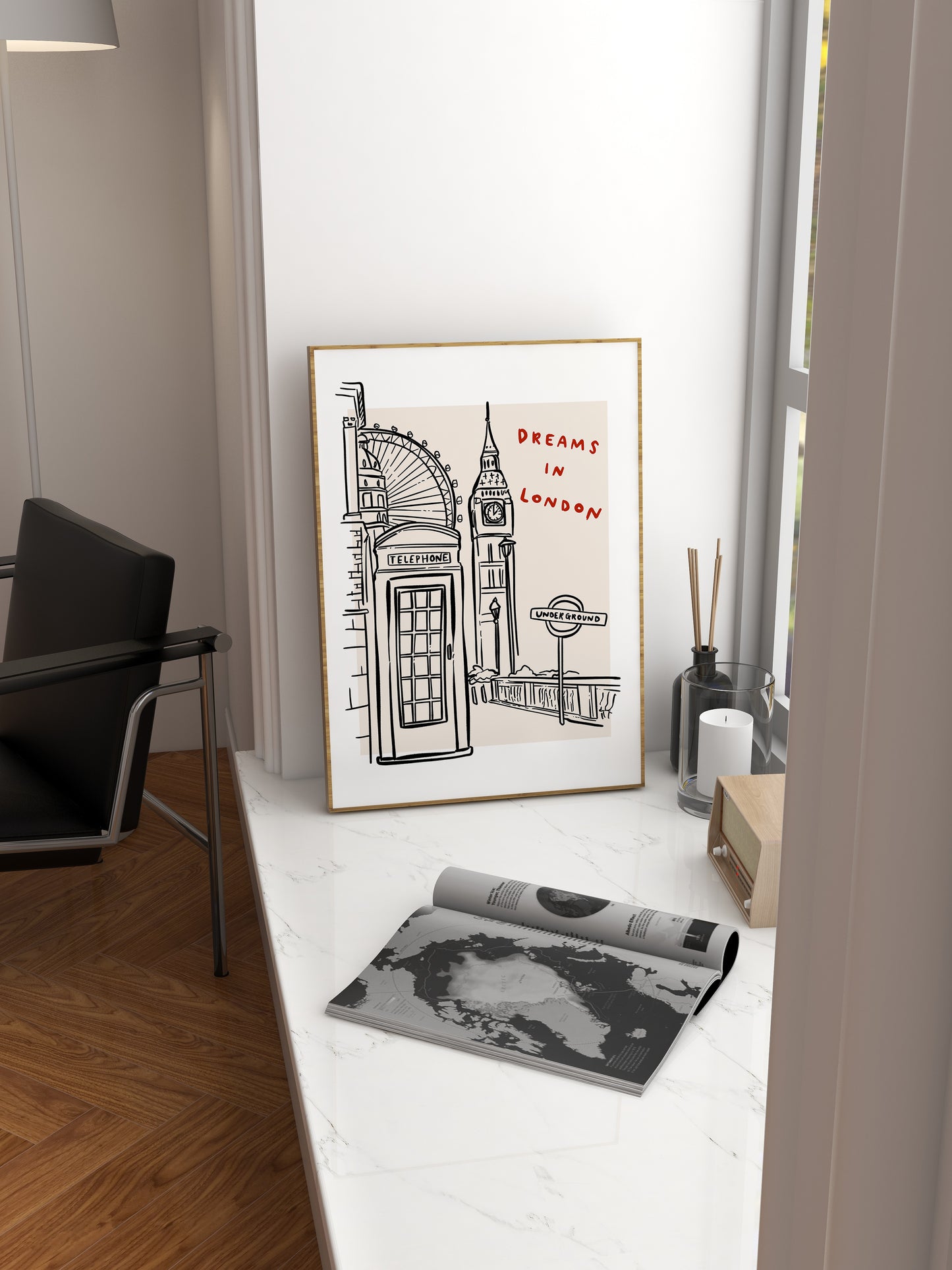 London Dreams | Ink Bleed Style Print | UNFRAMED