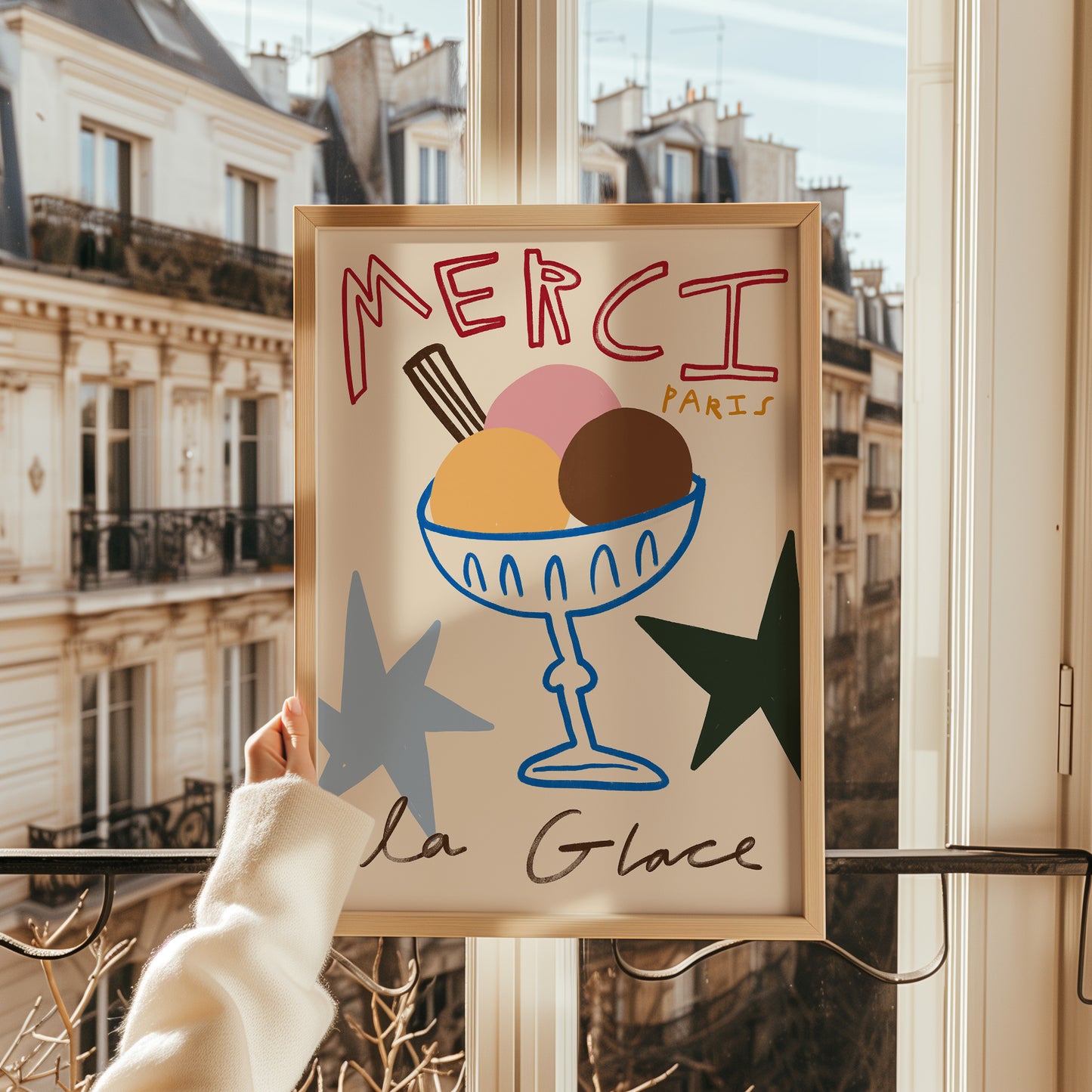 Merci Ice Cream | French Ice Cream Print | UNFRAMED