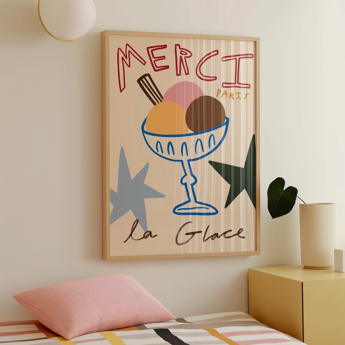 Merci Ice Cream | French Ice Cream Print | UNFRAMED