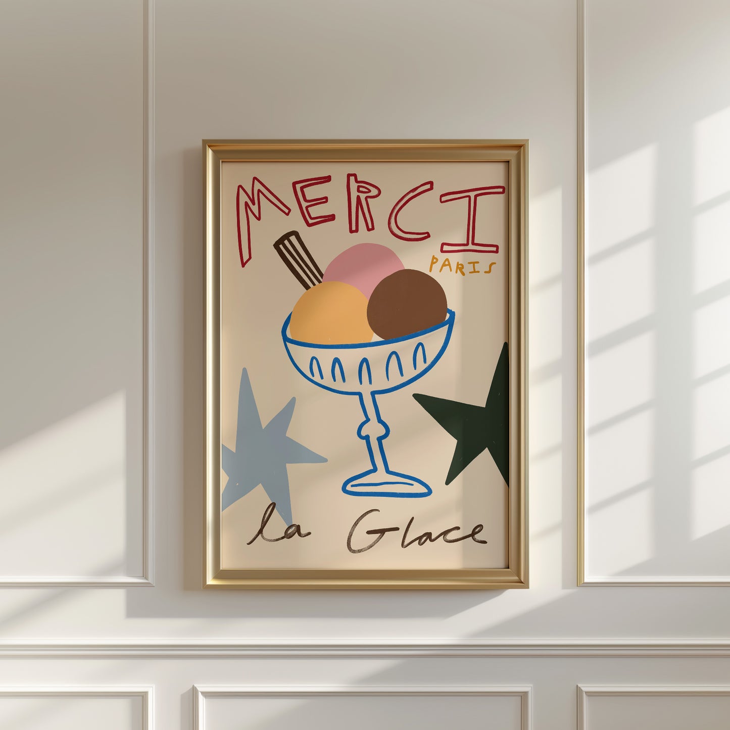 Merci Ice Cream | French Ice Cream Print | UNFRAMED