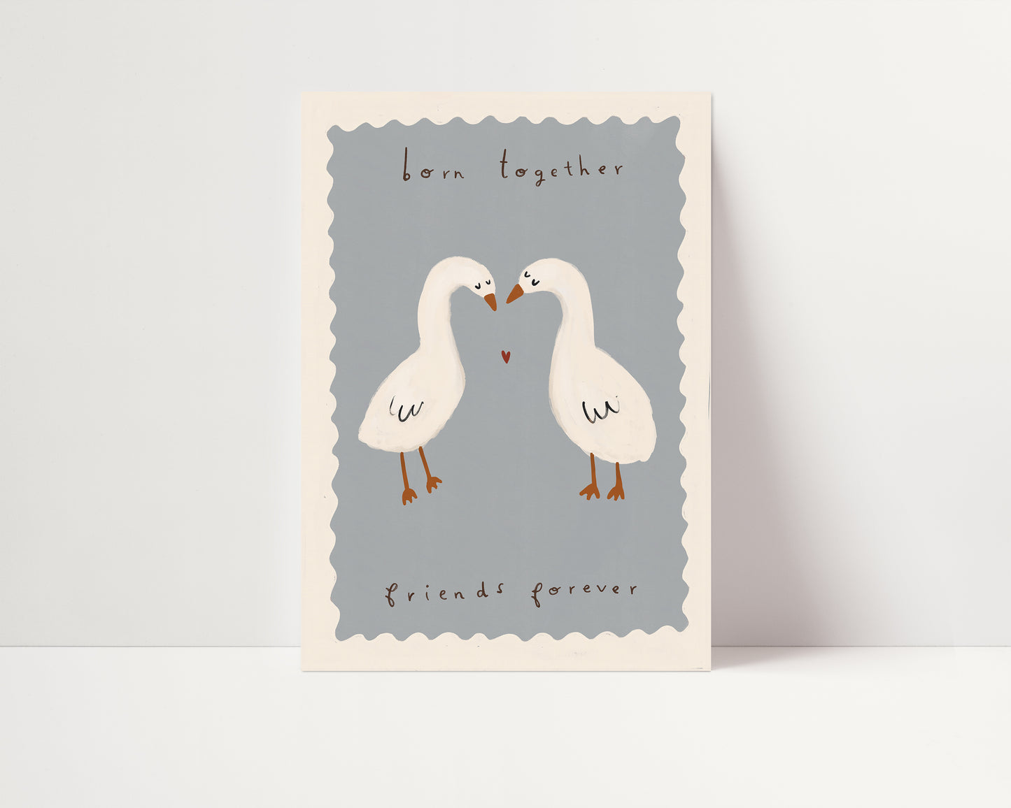 Twin Ducks | Twins Nursery Print | UNFRAMED
