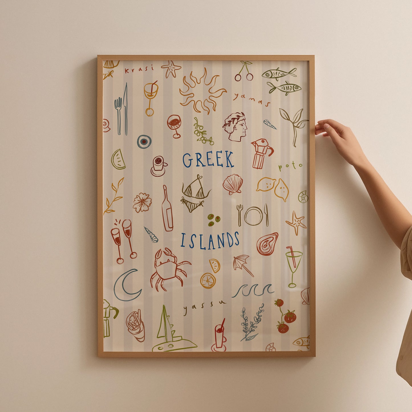 Greek Islands| Seaside Print | UNFRAMED