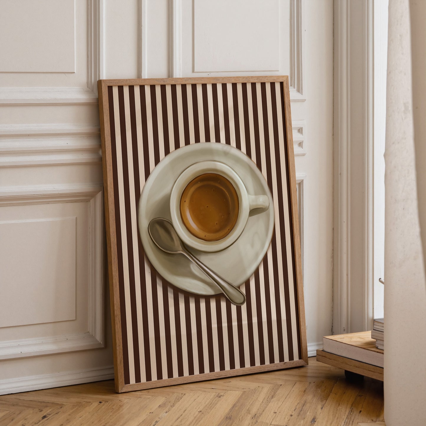 Espresso Mug | Striped Coffee Print | UNFRAMED
