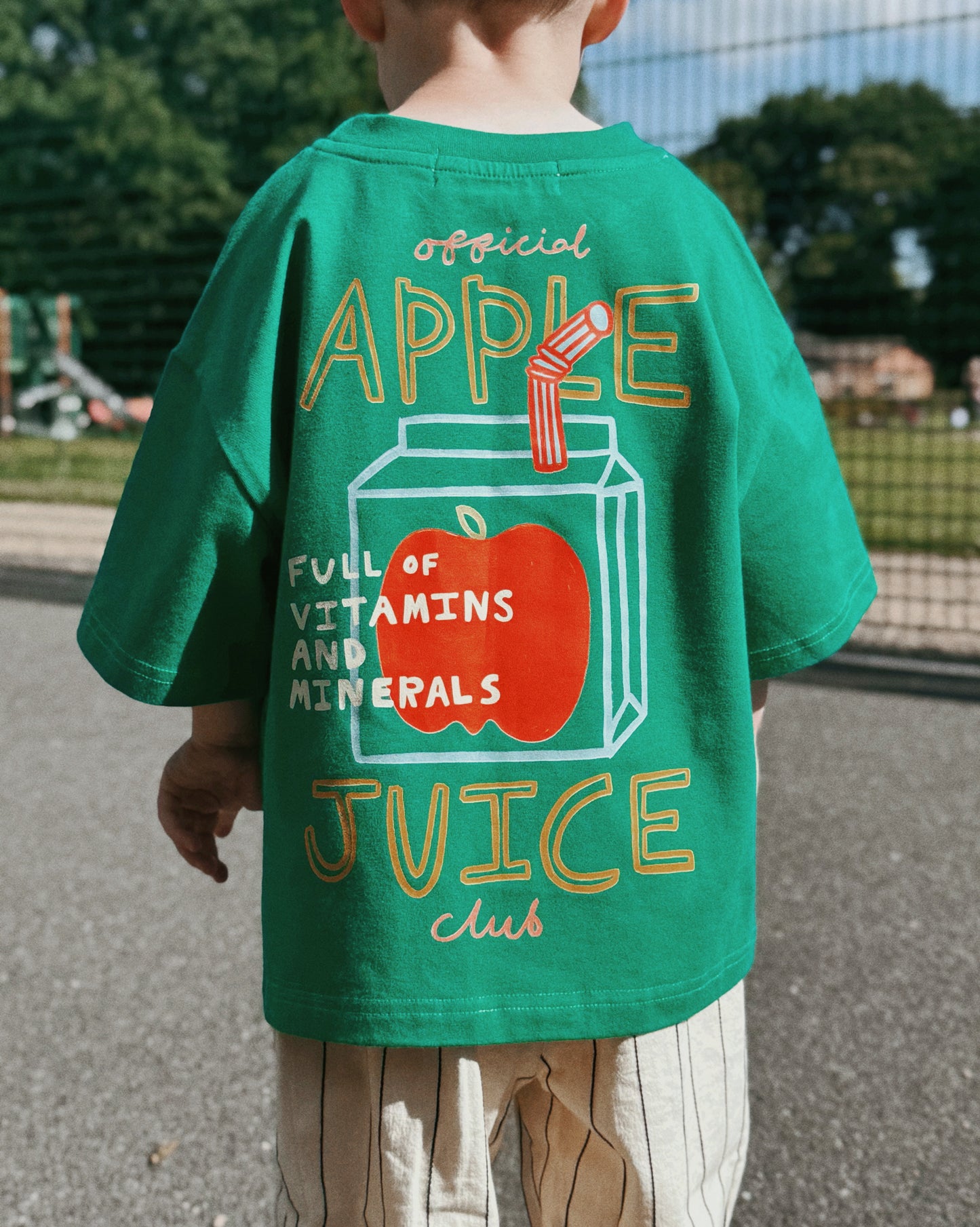 Green Oversized Children's Graphic T-shirt | Apple Juice