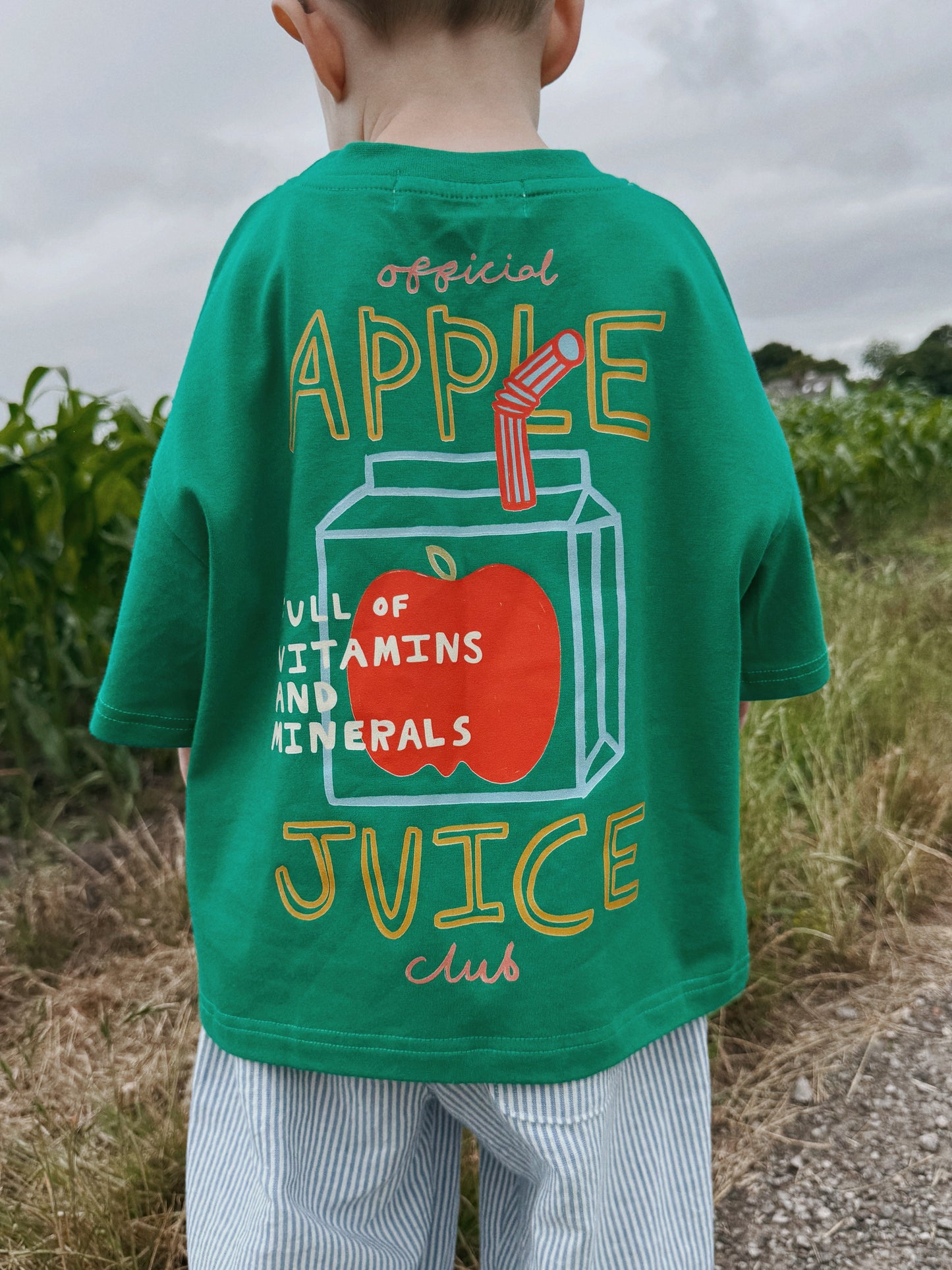 Green Oversized Children's Graphic T-shirt | Apple Juice