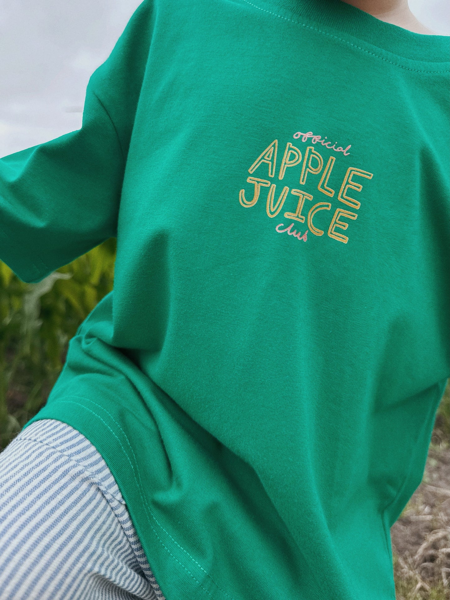 Green Oversized Children's Graphic T-shirt | Apple Juice