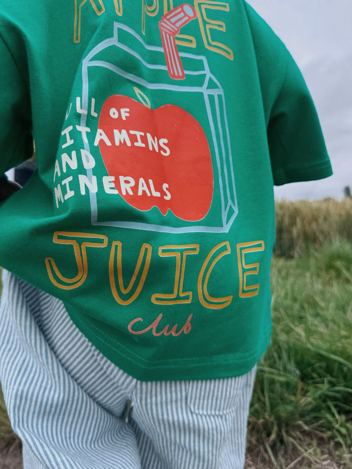 Green Oversized Children's Graphic T-shirt | Apple Juice