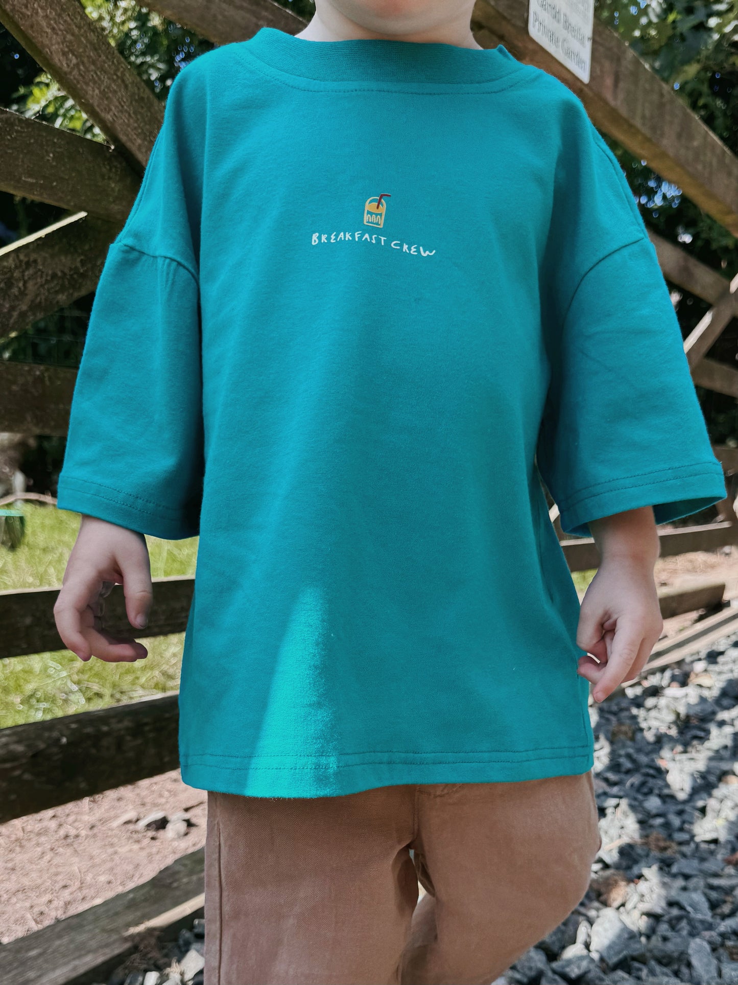 Blue Oversized Children's Graphic T-shirt | Breakfast Crew