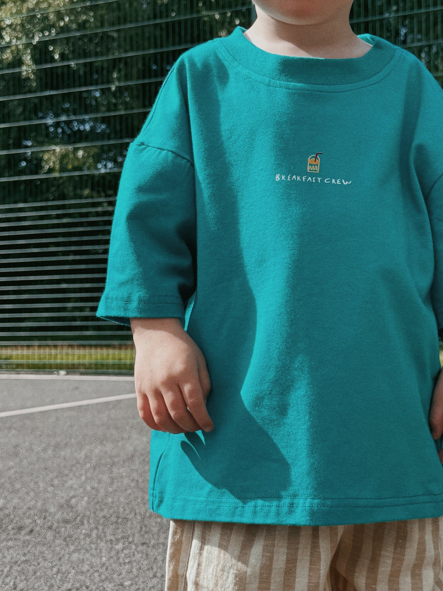 Blue Oversized Children's Graphic T-shirt | Breakfast Crew