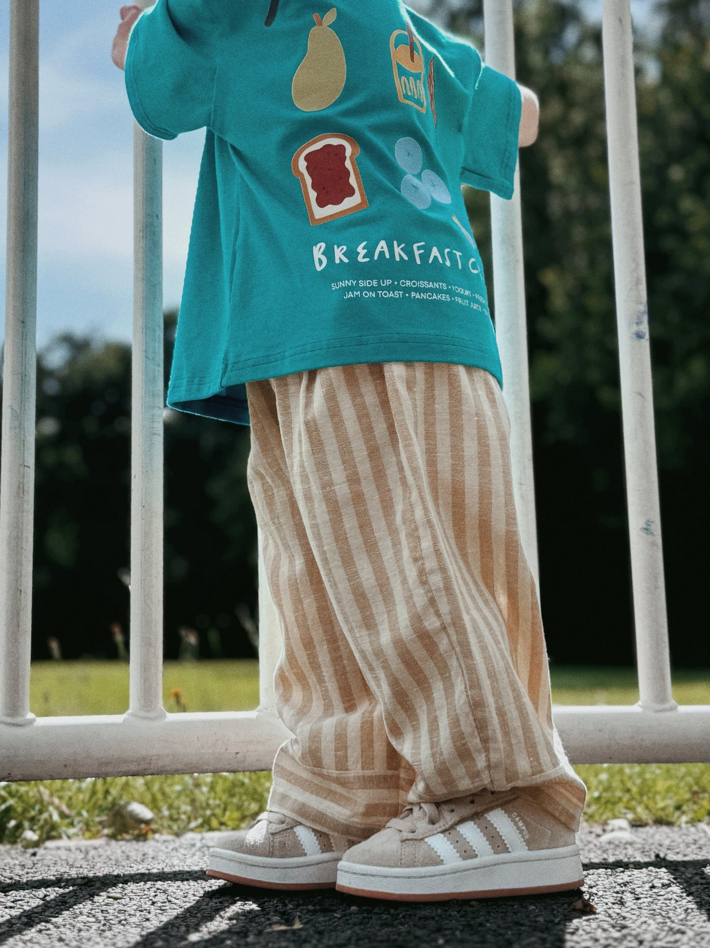 Blue Oversized Children's Graphic T-shirt | Breakfast Crew