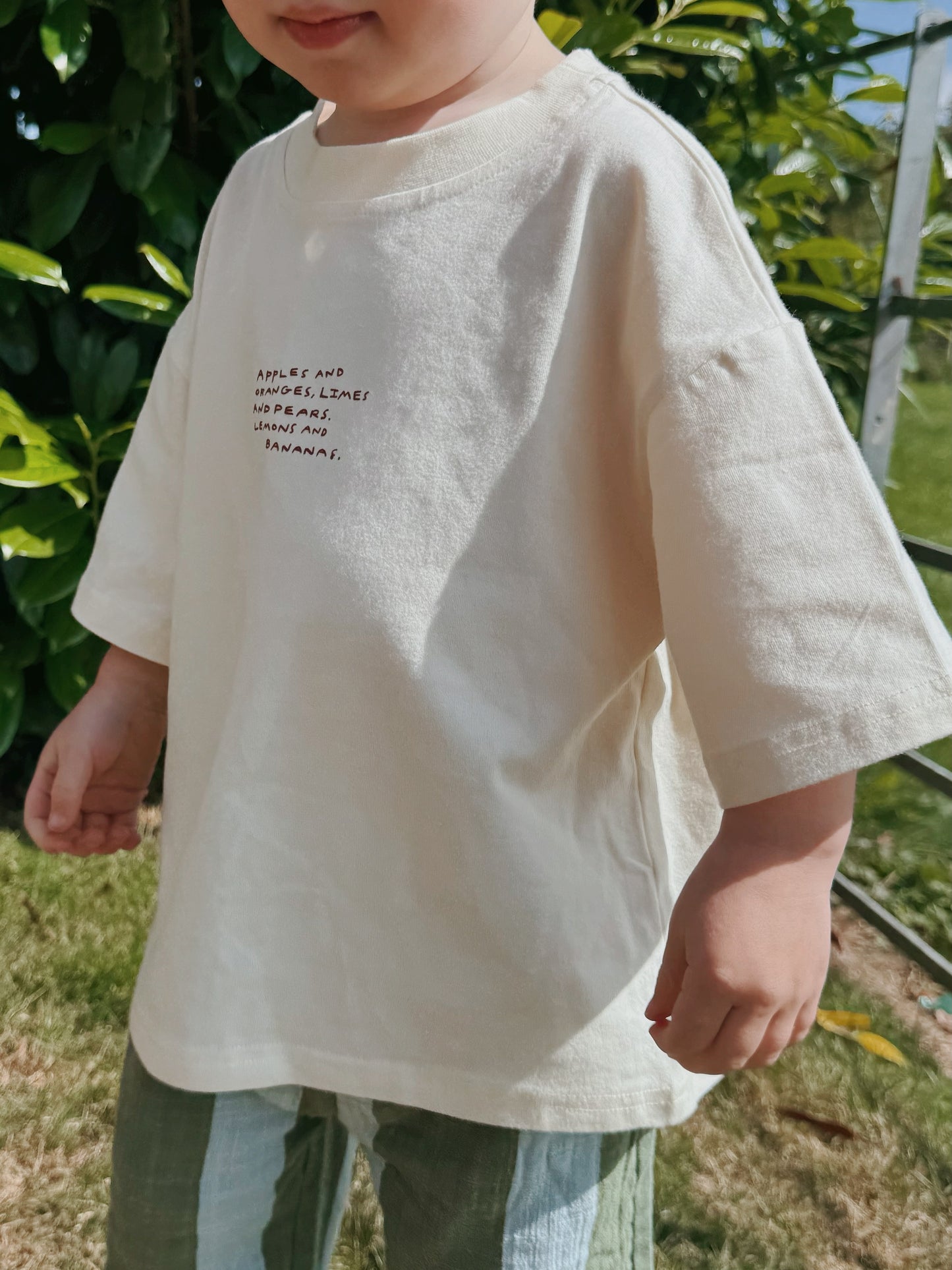 Ivory Oversized Children's Graphic T-shirt | Fruit Lover