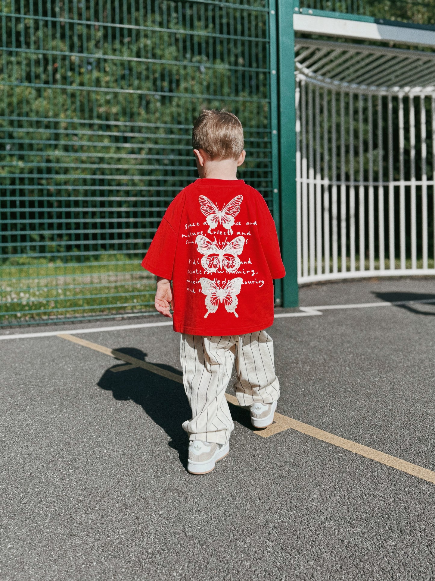 Red Oversized Children's Graphic T-shirt | Time Flies