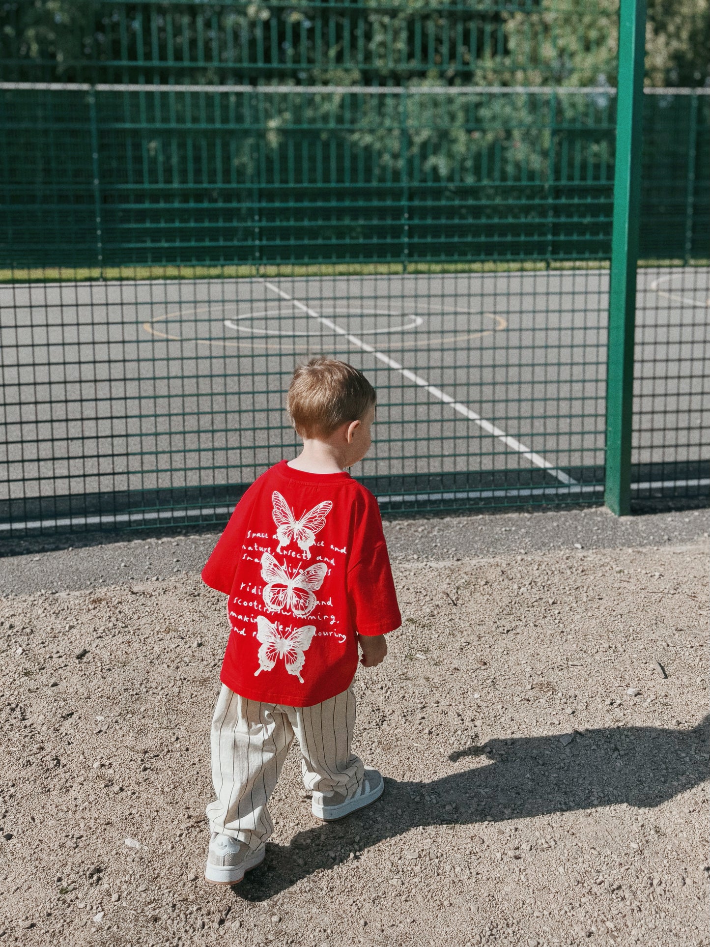 Red Oversized Children's Graphic T-shirt | Time Flies