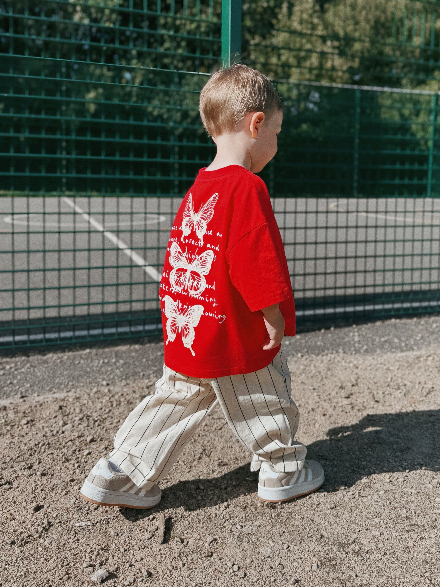 Red Oversized Children's Graphic T-shirt | Time Flies