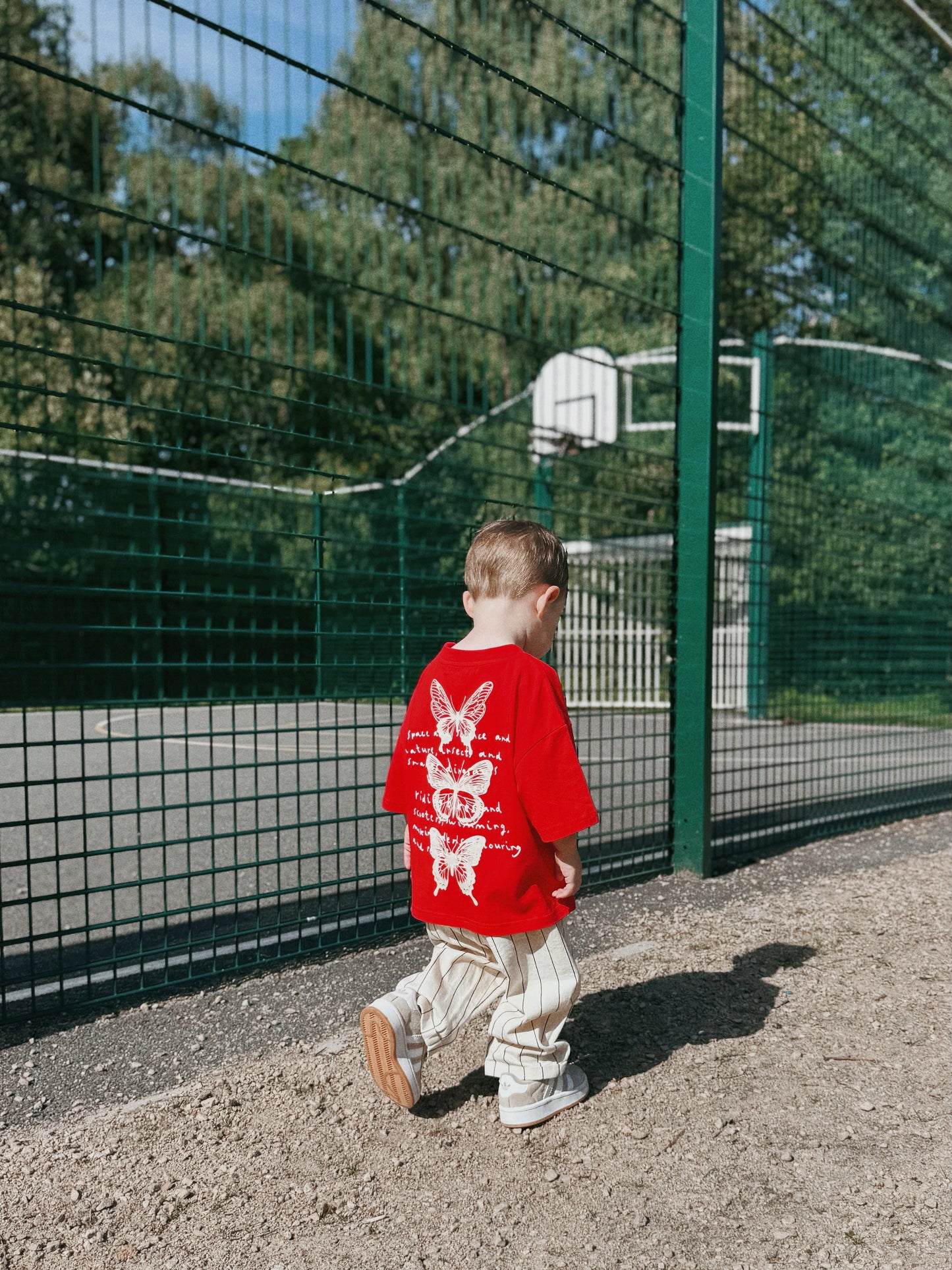 Red Oversized Children's Graphic T-shirt | Time Flies