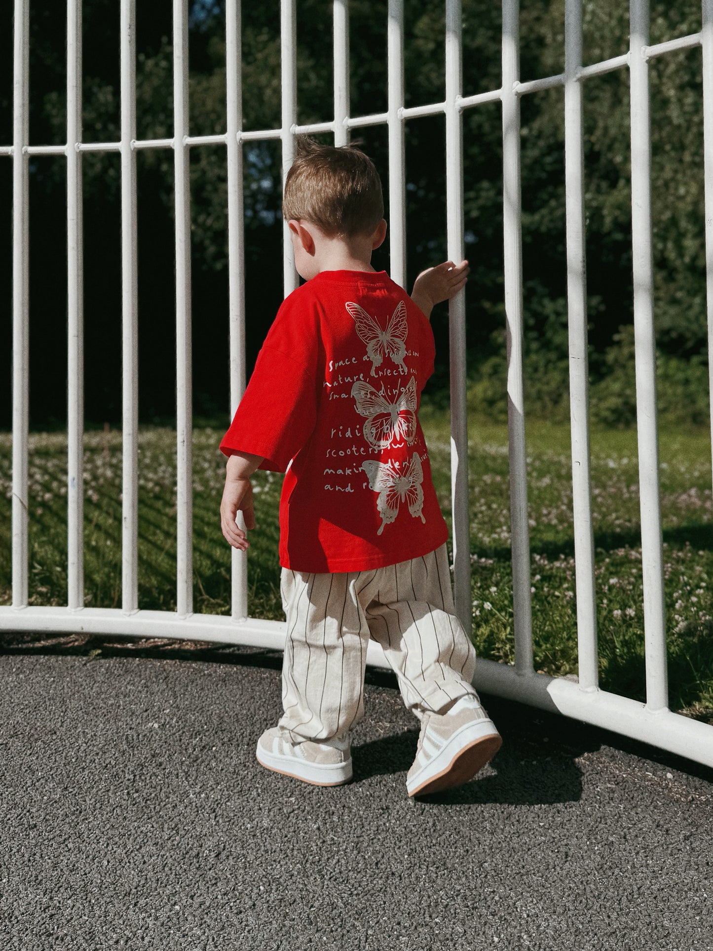 Red Oversized Children's Graphic T-shirt | Time Flies