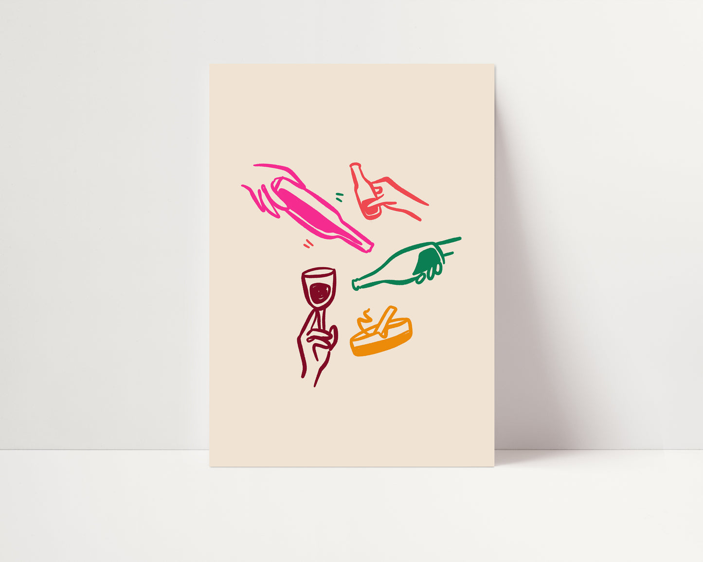 Drinking Wine | Cheers Print | UNFRAMED