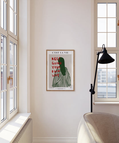 Keep Going Your Own Way | Vintage French Print | UNFRAMED