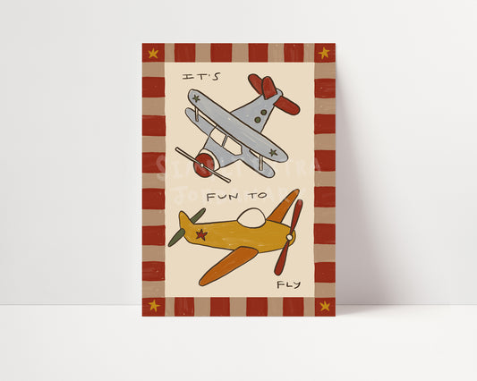 Vintage Flying Planes | Toddler Print | UNFRAMED