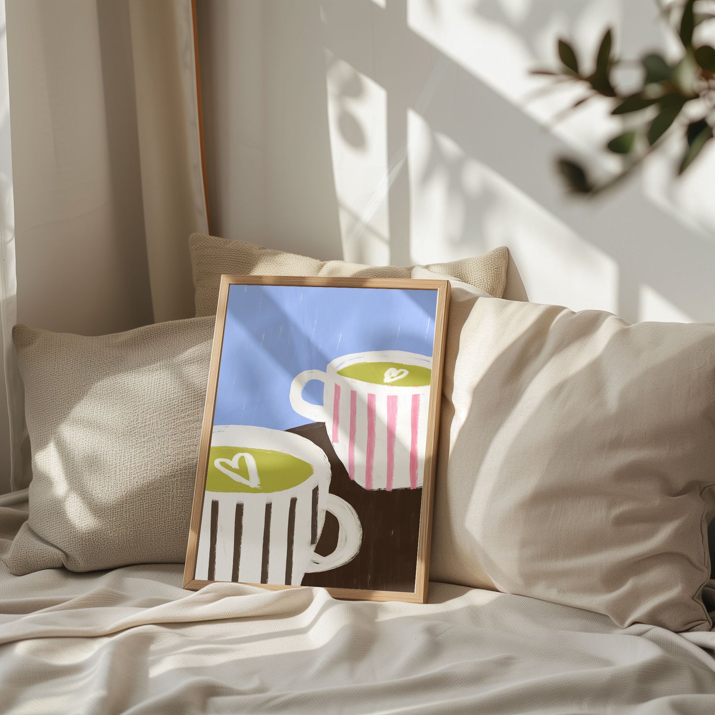 Matcha Mugs | Matcha Coffee Print | UNFRAMED